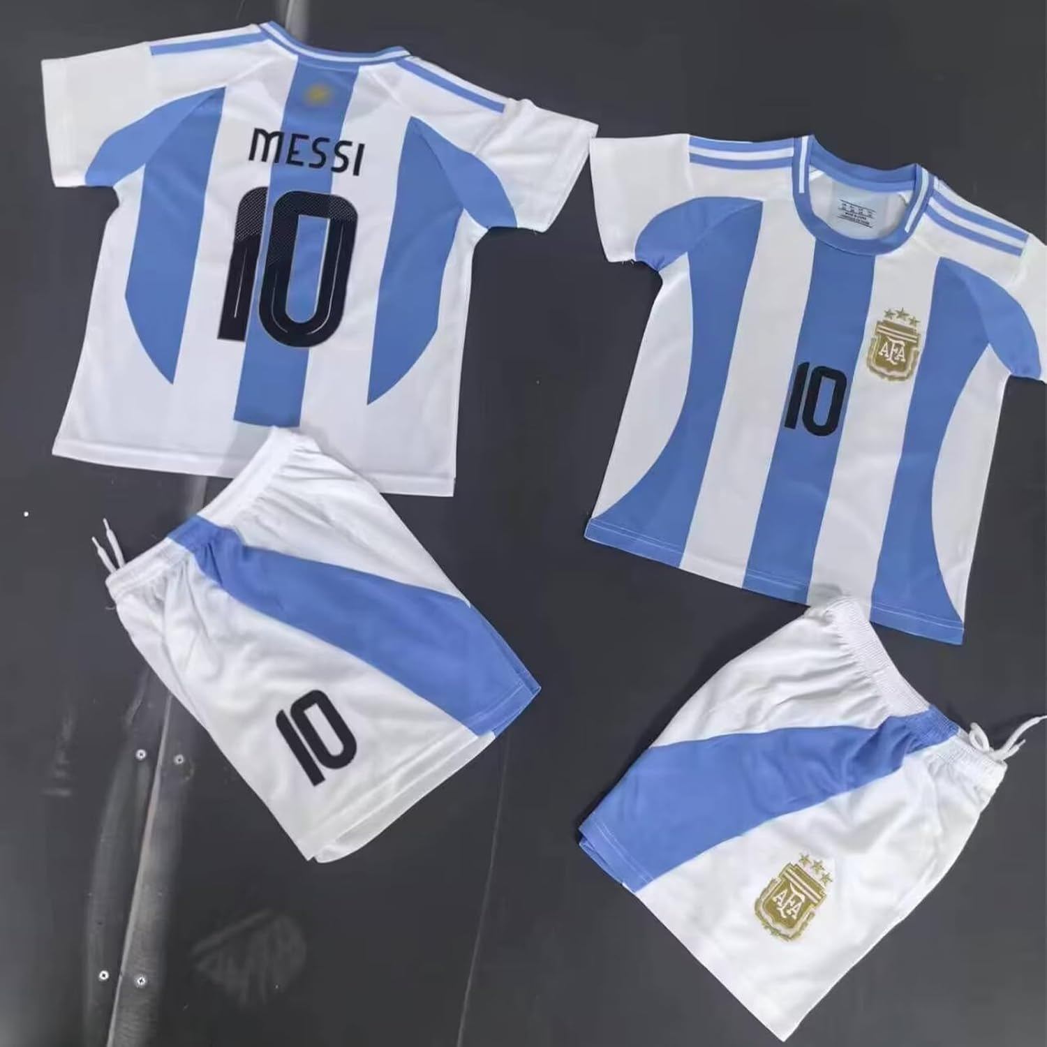 Soccer Jersey for Youth, Football Sportswear Uniforms Suit with Socks, Fans Gift T-Shirt (Big & Tall, White, 7-8 Years)