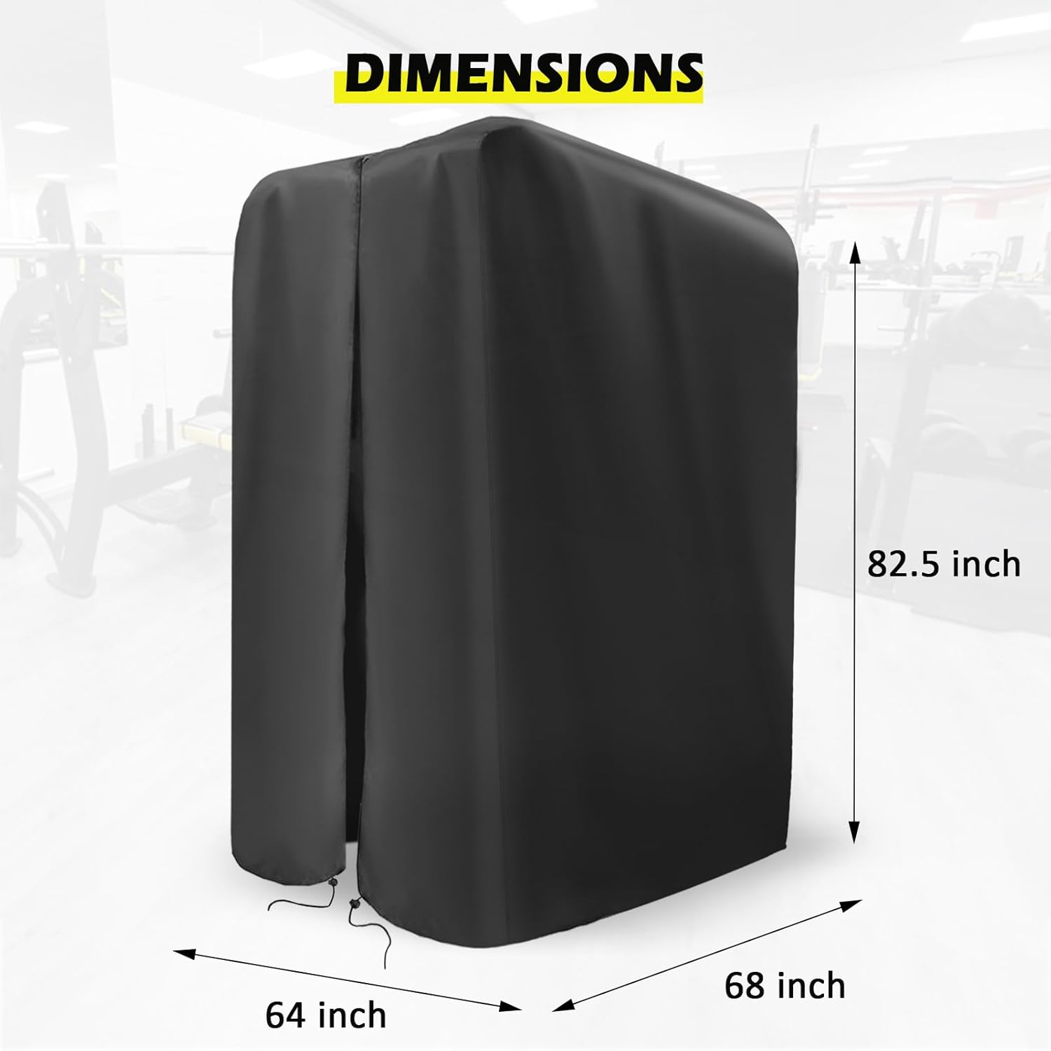 Gym Rack Cover with Waterproof Zipper - Protective Cover for Squat/Weight Lifting Rack, Home Gym Workout Equipment - Indoor or Outdoor image number 3