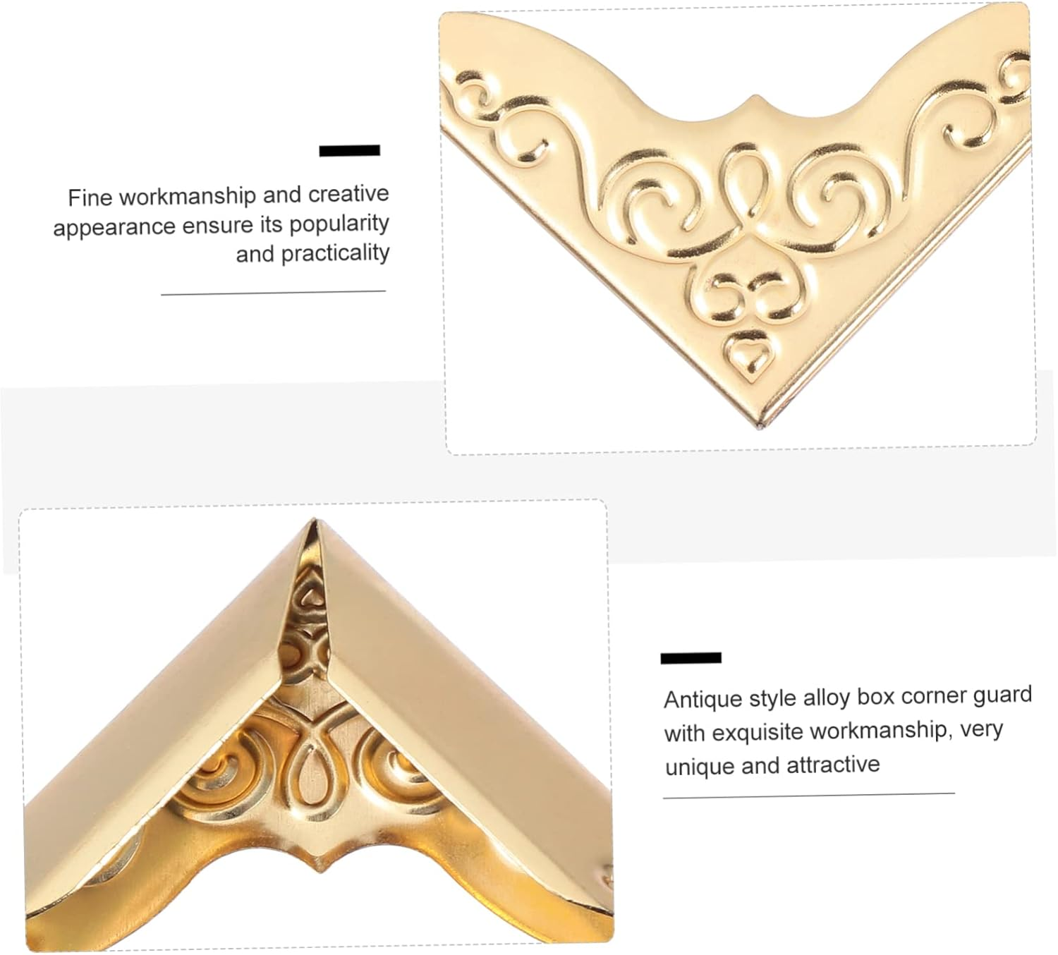 20Pcs Metal Book Corners Vintage Book Corner Protectors Edge Protector Photo Corners Guard Edge Decorative for Photo Book Scrapbook Album Menu Folder