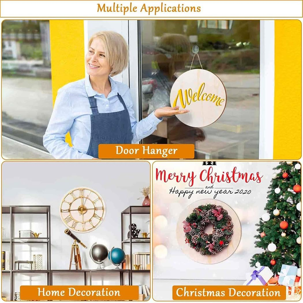 Aufondof 30 Pcs Wood Rounds Discs for Crafts 4 Inch Unfinished Wood Crafts Wood Blanks Circles for Crafts Wooden Discs for DIY Christmas Home Decor Painting and DIY Home Decor image number 1