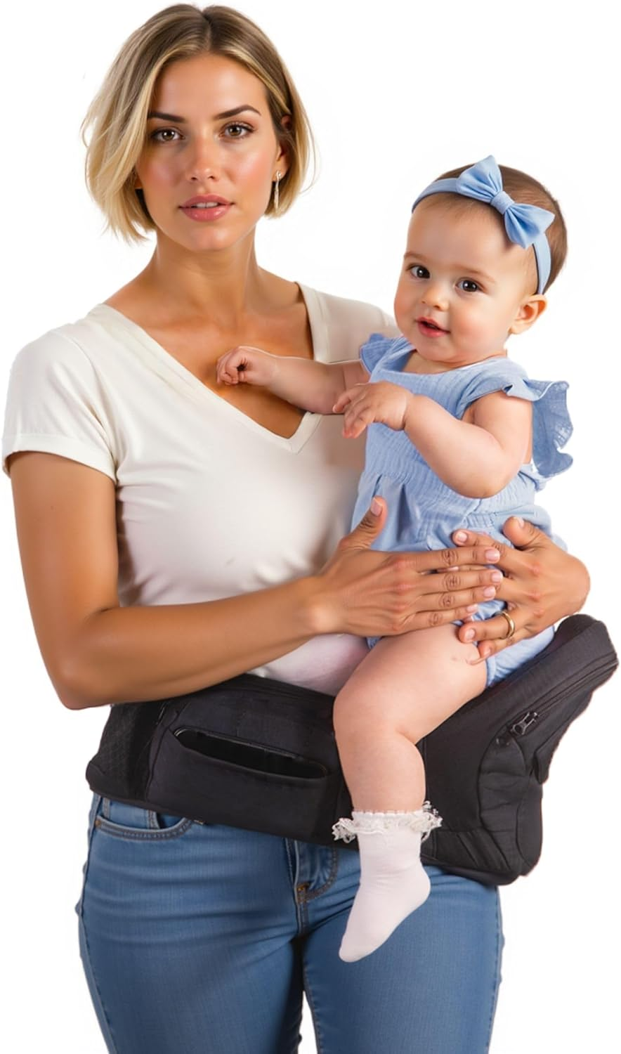 Pandanling Hip Seat Baby Carrier & Baby Hip Carrier - Mom'S Choice Award Winner,Ergonomic Design with Extender, for Newborns to Toddlers 8-44 Lbs (Grey)