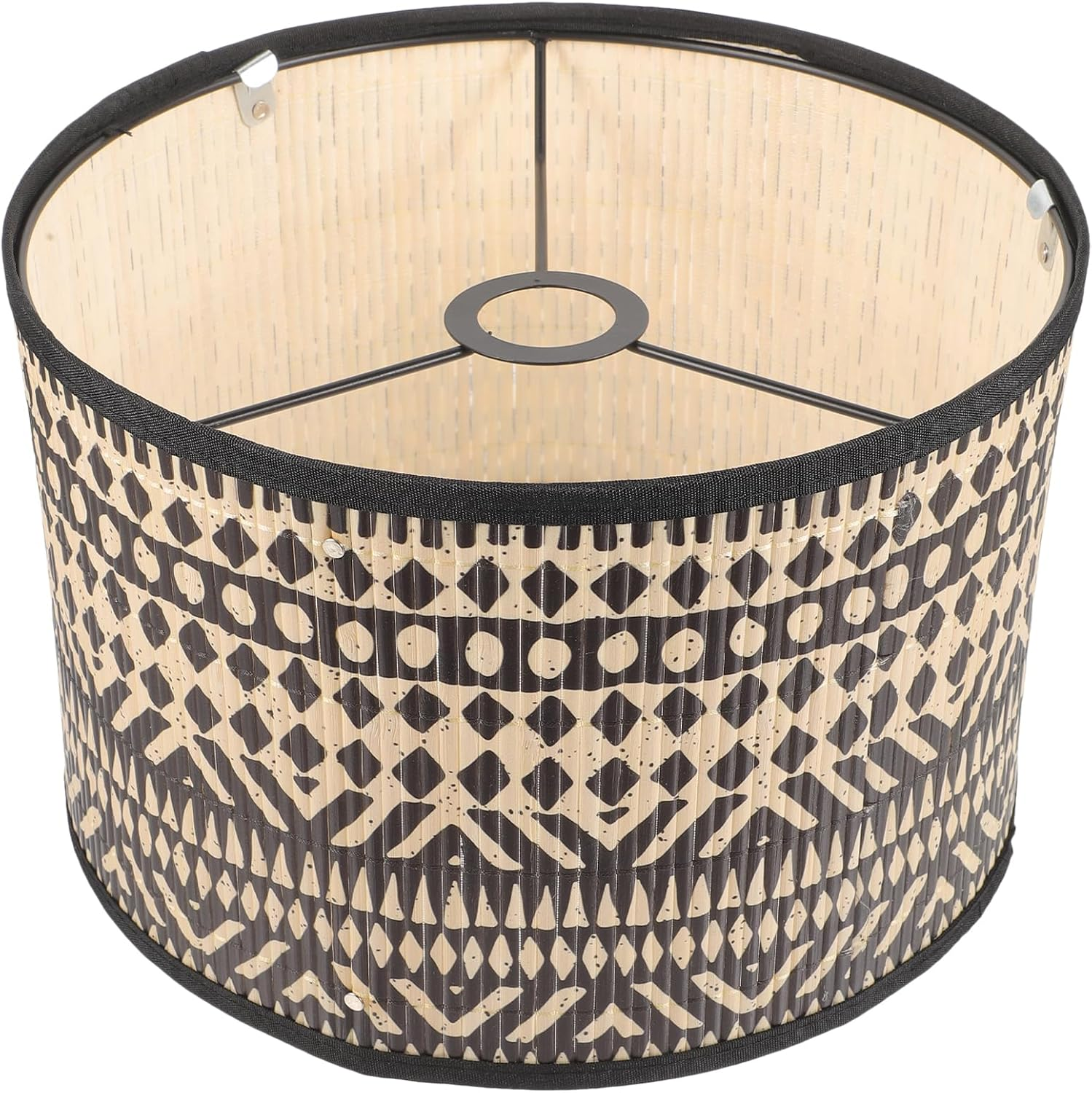 Uonlytech Bamboo Light Shade Bamboo Lamp Shade, Vintage Drum Lampshade Chandelier Lamp Cover Replacement Light Accessory for Pendant Floor Light, 30X30X30Cm Barrel Lamp Shades, 4099O161SDPMJV6 image number 5