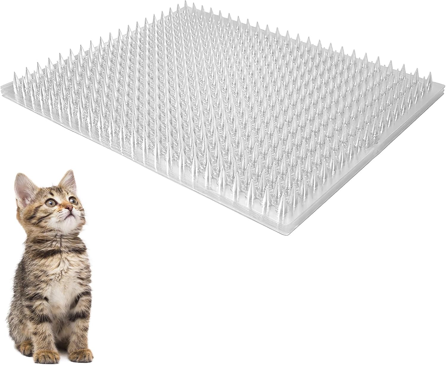 5 Pack Scat Mat for Cats Clear Pet Spike Mats with Spikes to Deter Dogs and Other Animals Away Cat Repellent Indoor Outdoor Scat Mat for Sofa Door Balcony Patio 16 X 13 Inches Pouywh(Transparent) image number 1
