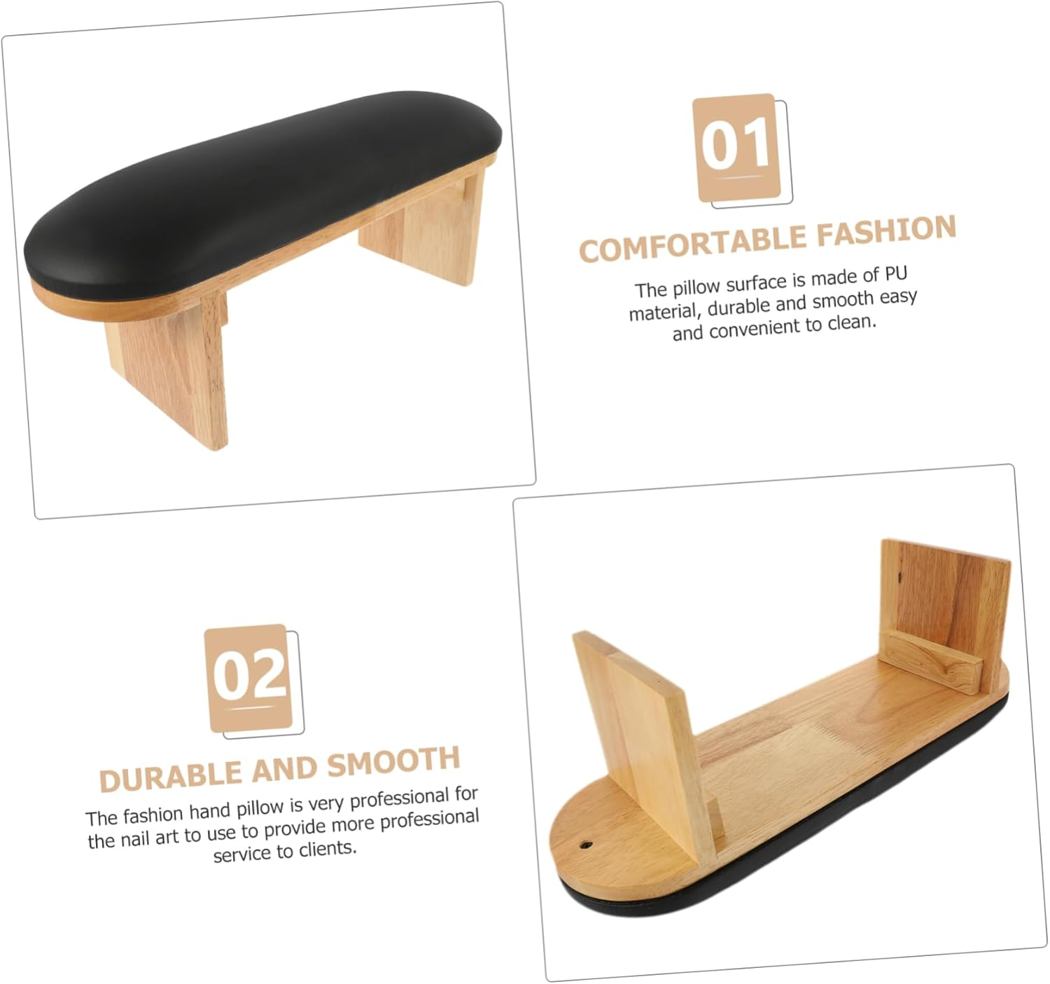 HAPINARY Manicure Hand Rest Cushion Comfortable Leather Nail Art Armrest for Salon and Home Use Portable Nail Tech Accessory image number 2