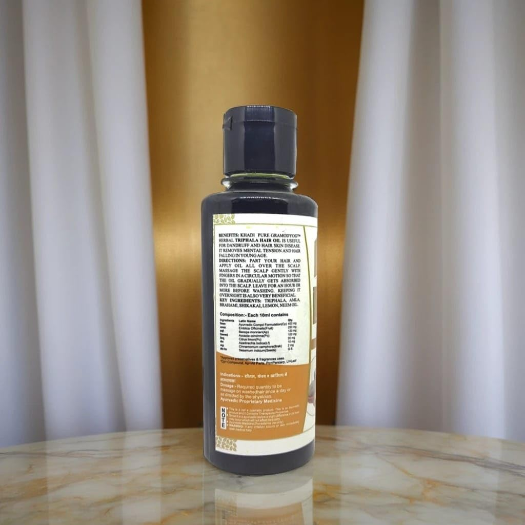 Khadi Pure Amla Bhringraj & Triphala Hair Oil, 210 Ml (Pack of 2) image number 1