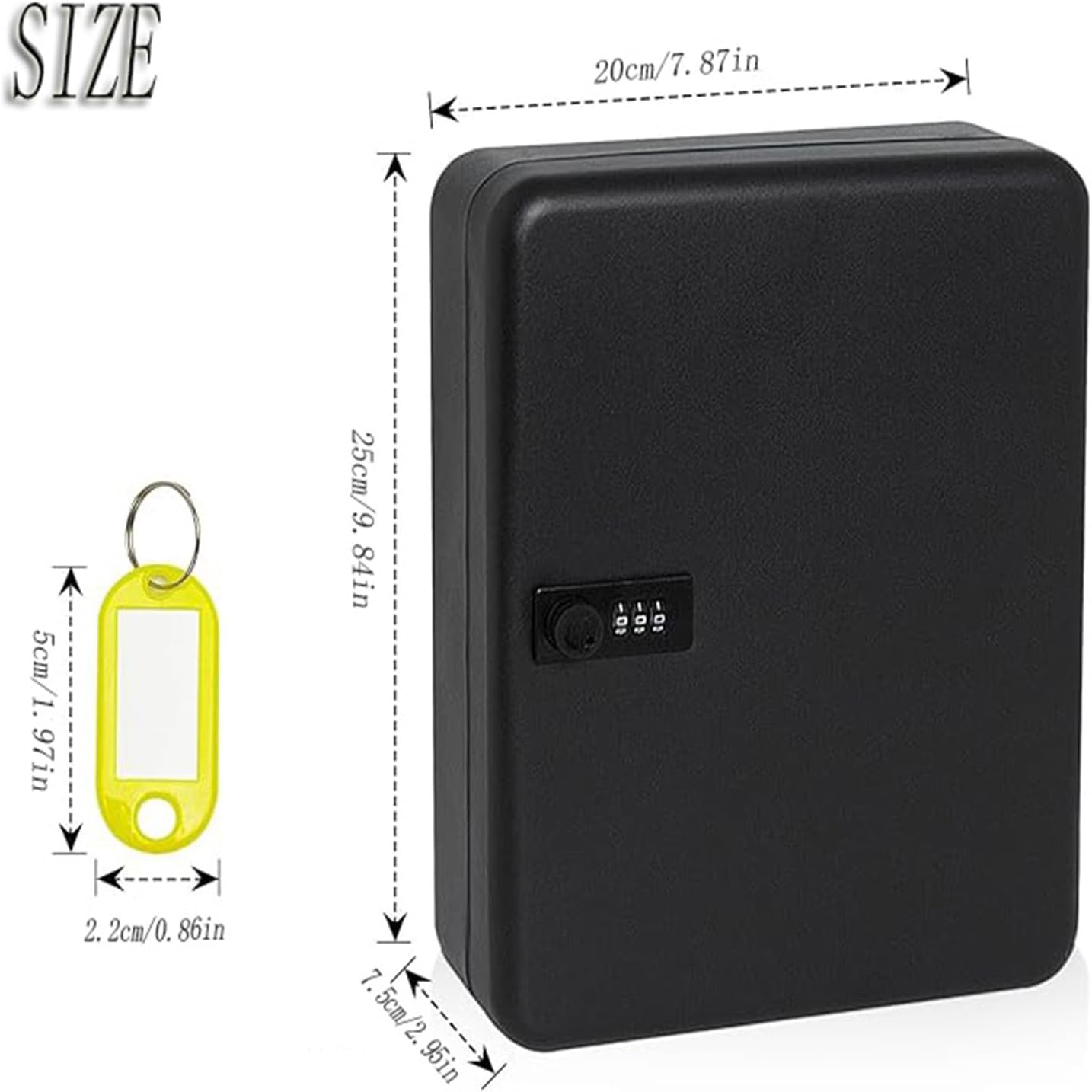 Hysgscwd Wall Mount Key Cabinet with 28 Hooks & Key Tags, Steel Key Storage Lock Box with Combination Lock, Security Key Lock Box with Code, Key Lock Organizer, Locking Key Cabinet for Key Management image number 4