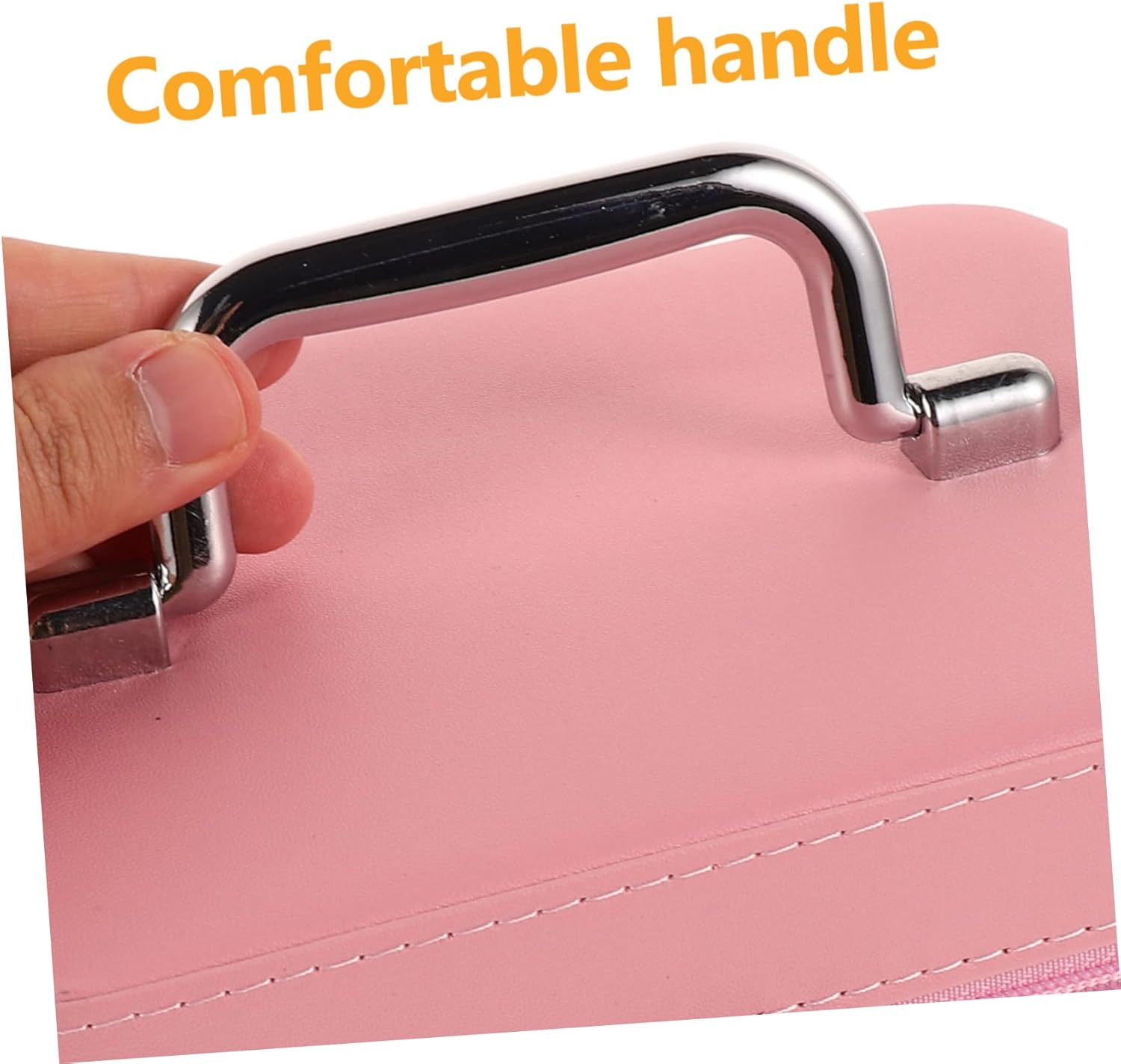 EXQUIMEUBLE Portable Makeup Case Small Pink Hard Travel Cosmetic Organizer Multi-Functional Makeup Storage Bag for Women