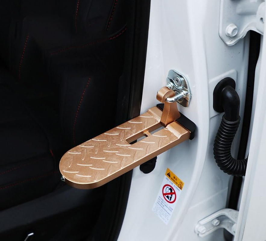 Swpato Car Door Step with Glass Breaker Safety Hammer & Roof Rack Access,Foldable Roof Rack Door Step - Fits Most Car, SUV and Truck, Max Load 400 Lbs(Long) - Black Long image number 4