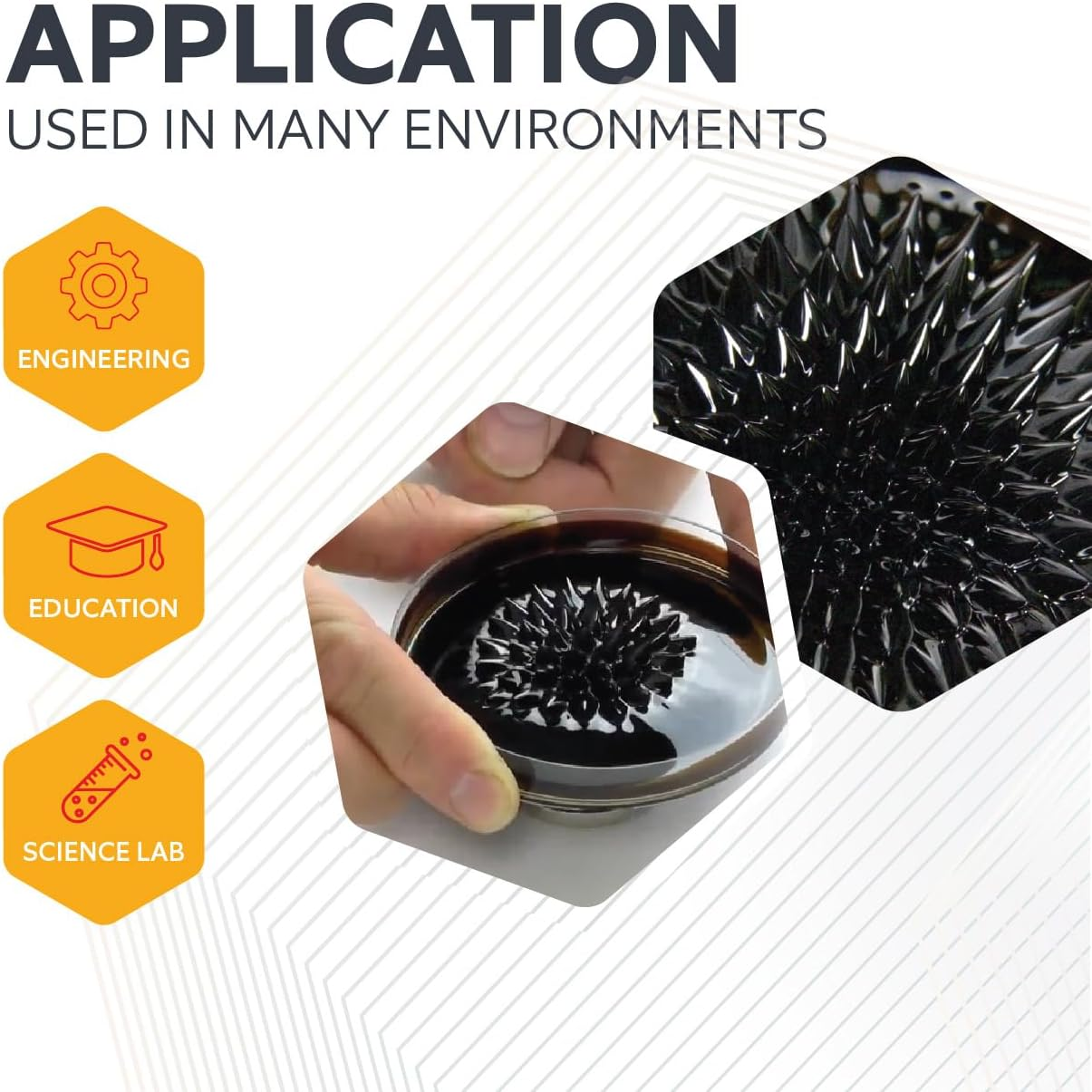 First4Magnets&trade; EFH1 Ferrofluid 20Ml with 90Mm Petri Dish & Pipette for Science, Education, Experiments, Students, and Teachers