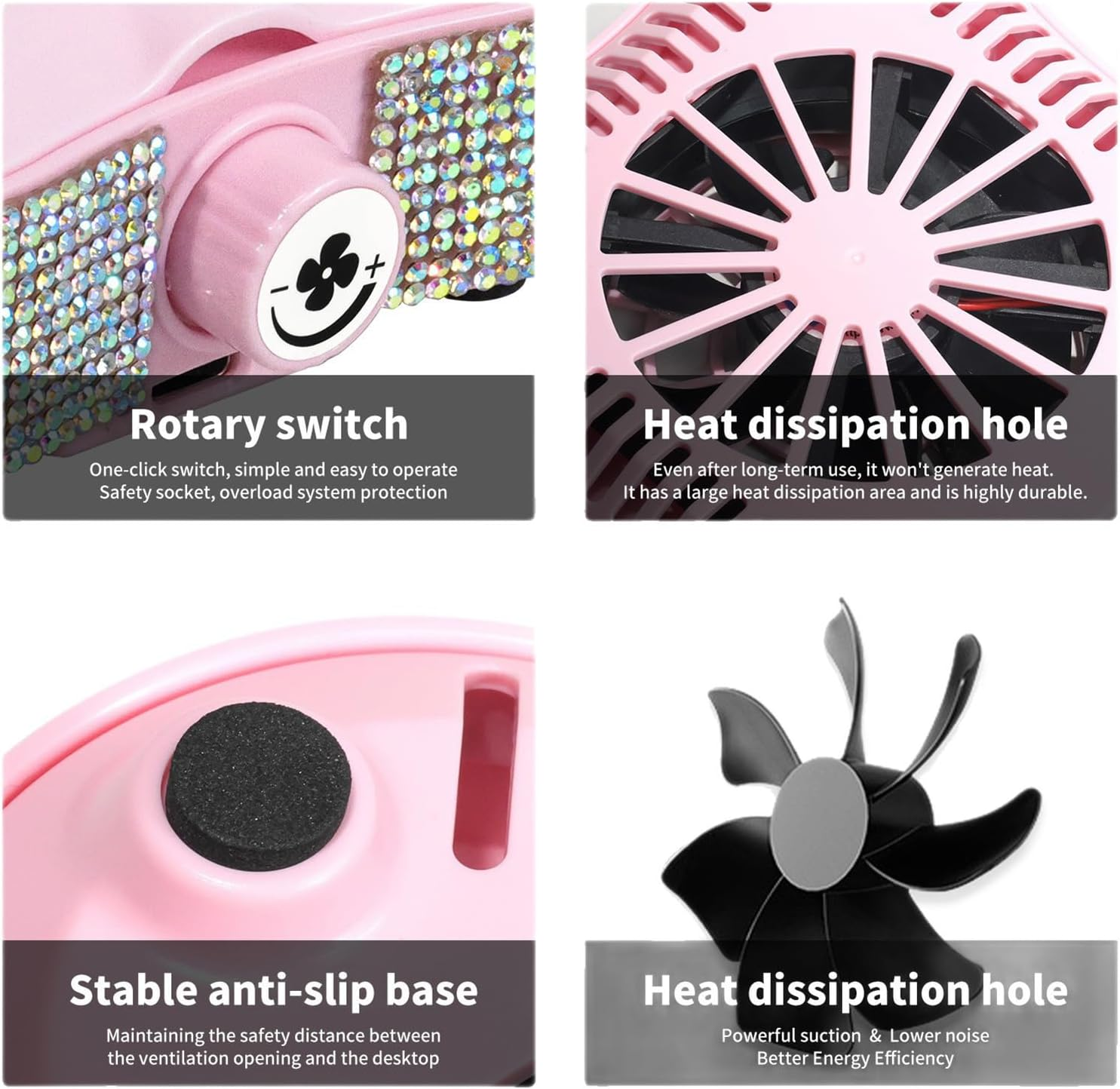 Nail Vacuum, Powerful Low Noise Cleaner, Adjustable Suction Power Nails Dust Collector with 10 Filters, for Salon, Desk, Home, Room Manicure, Beginner to Professional - White image number 7