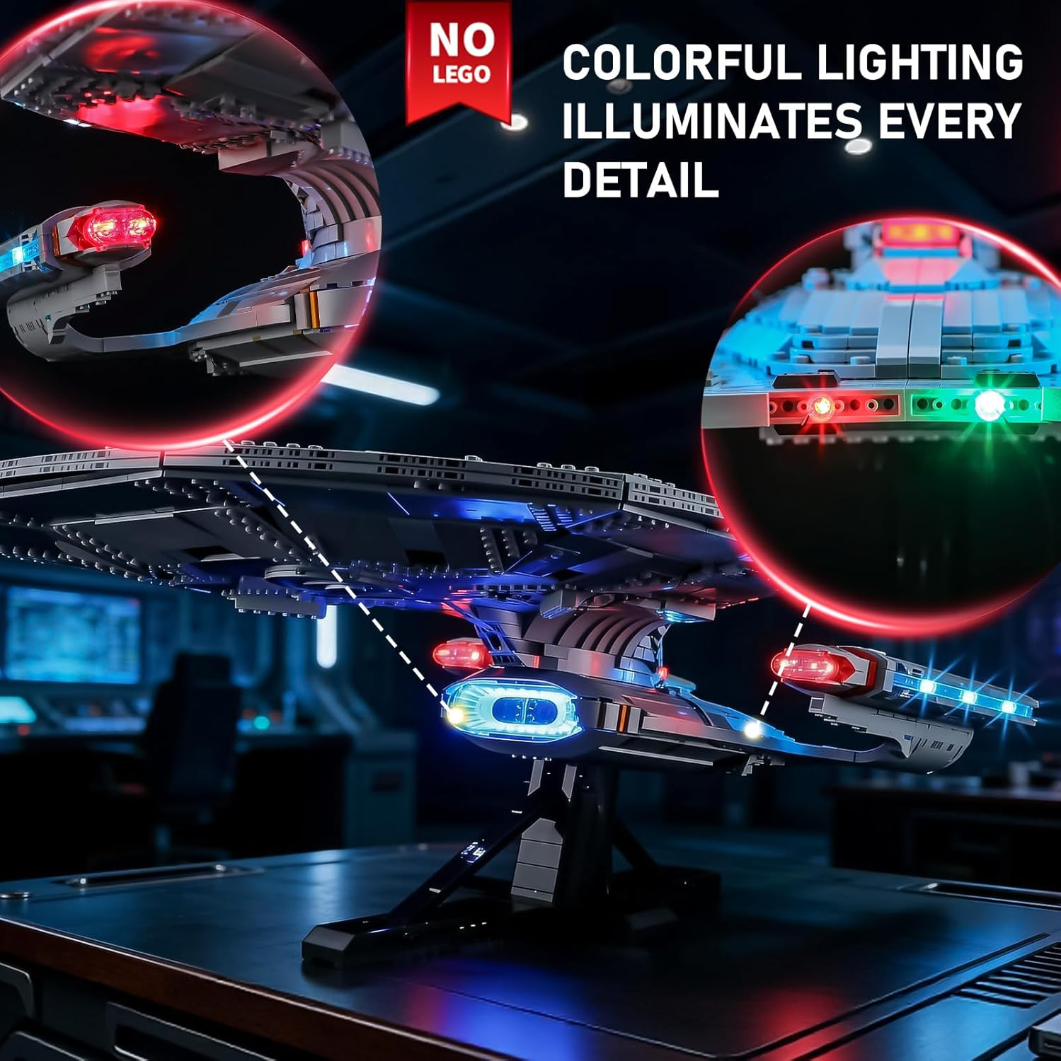 BRIKSMAX 2.0 Light Kit Compatible with  Icons U.S.S. Enterprise NCC-1701-D10356 Building Sets- Original LED Lighting Kits (Accessories Only),Cable-Hiding Tech for Display, Gifts & Collectors image number 5