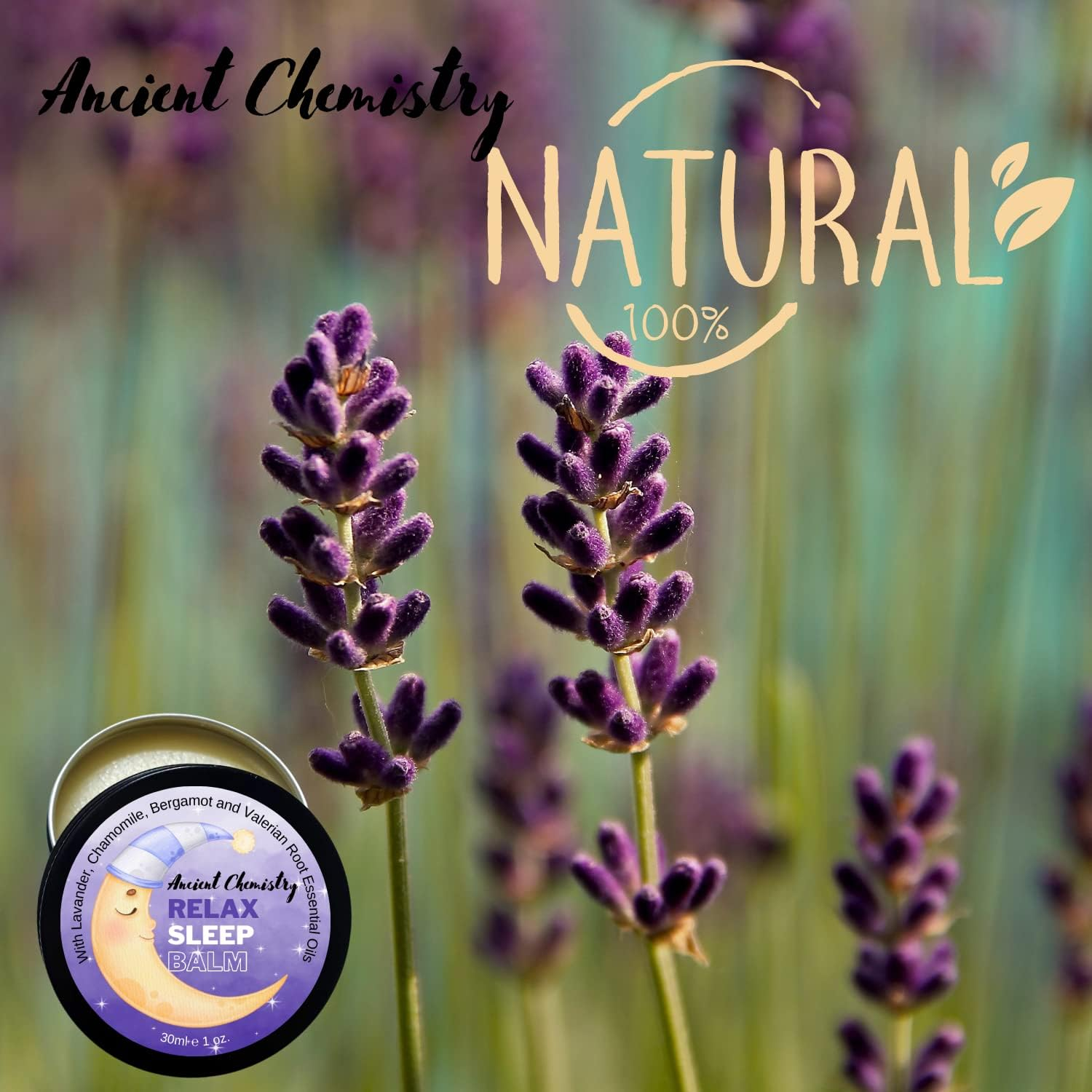 100% Natural Sleep Balm Softens Skin Whilst Relaxing, Sleep Rub on the Temples or Pulse Points, Lavender, Bergamot and Camomile Essential Oil & Valerian Root in Balm for Good Night Sleep Aid image number 1