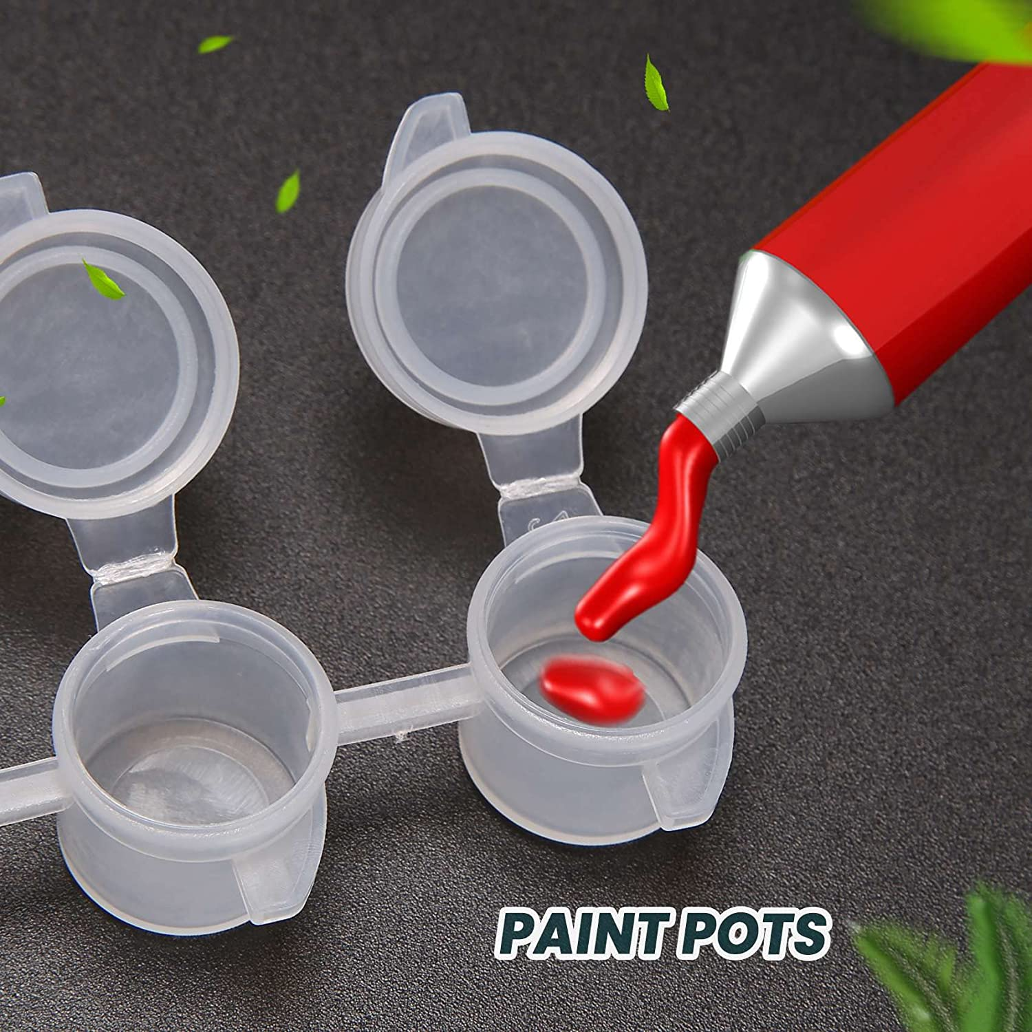 Dovhmoh 30 Strips 180 Pots Paint Pots Strips 3 Ml Mini Paint Pot Empty Paint Cups Crafts Plastic Storage Containers image number 6