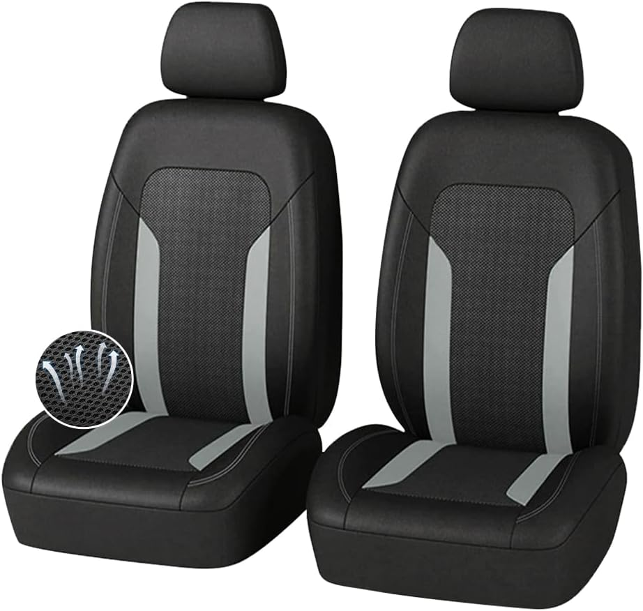 4PCS Cooling Car Seat Covers,Breathable Front Seat Covers with Mesh Construction and Foam Padding,Car Seat Protector to Reduce Back Sweating,Universal Car Interior for Car SUV (Purple)