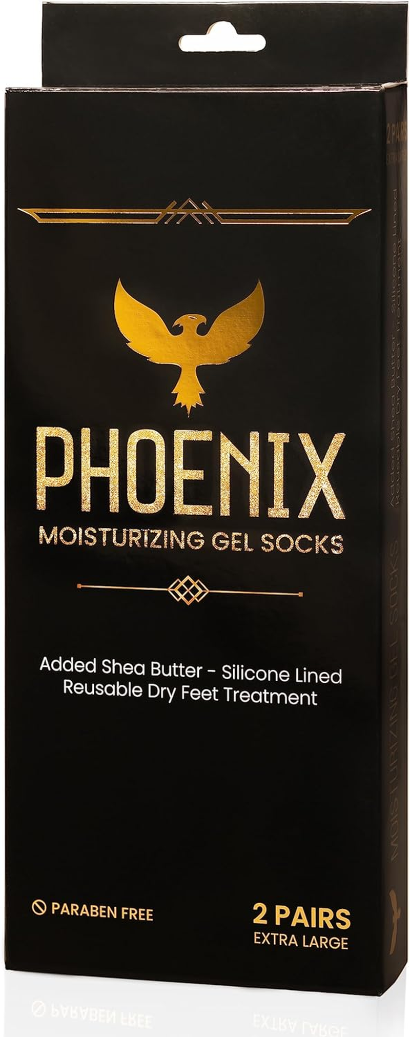 Phoenix Foot Peel Moisturizing Gel Socks for Men - Extra Large - 2 Pairs - with Shea Butter - Paraben Free - Reuseable Moisturizing Socks - image number 6