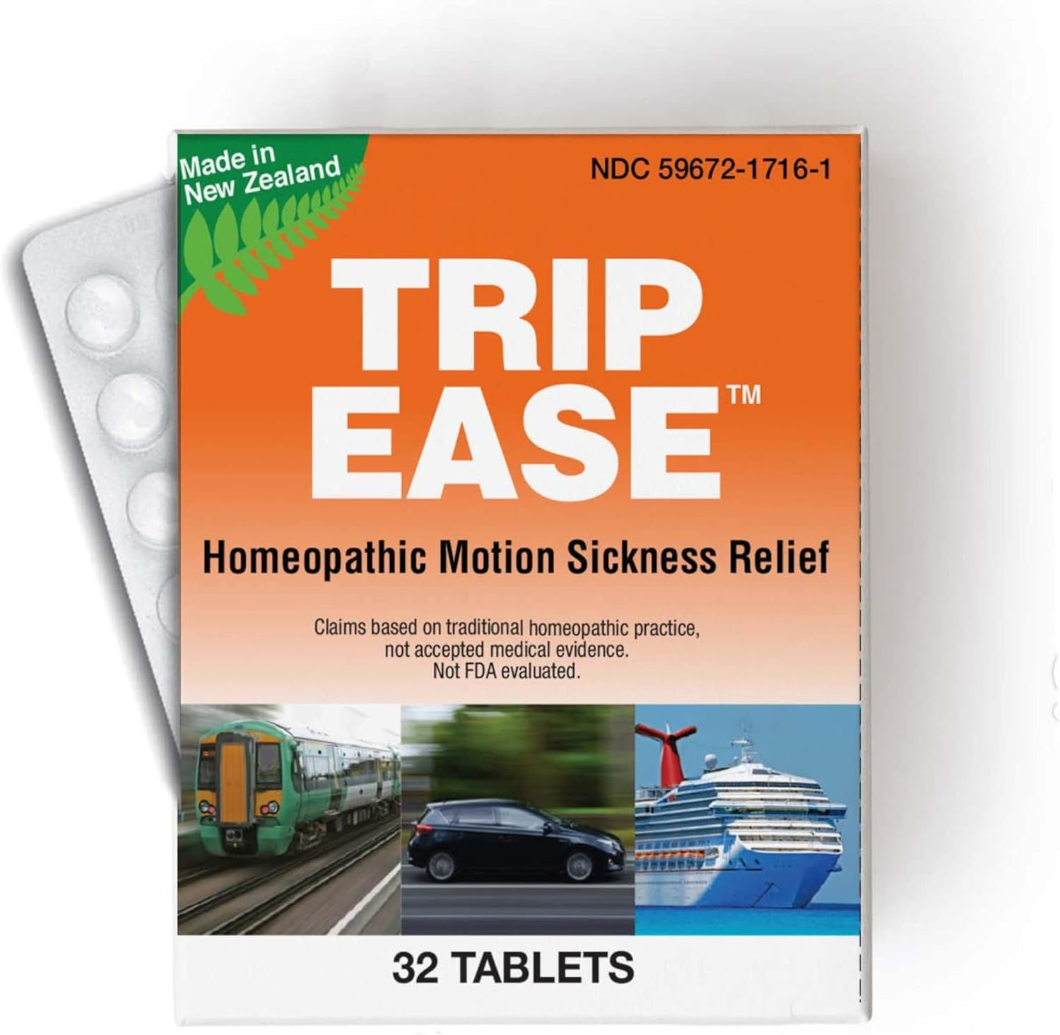 Trip Ease &ndash; Homeopathic Travel Support Tablets, Cruise Essentials for Car, Boat & Airplane Journeys (32 Tablets) image number 3