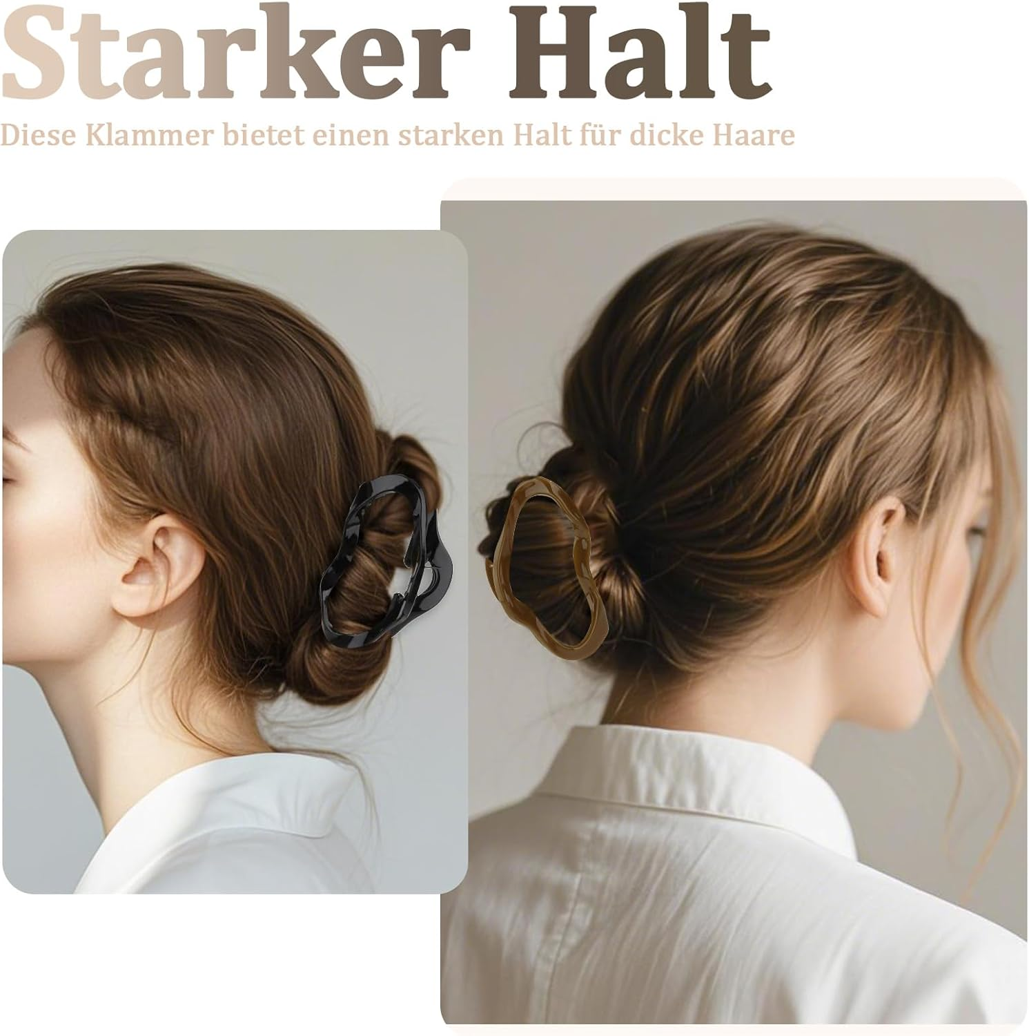 Exipsat Pack of 6 Large Hair Clips, Octopus Hair Clip, Women, Non-Slip Hair Claw for Thick Hair, Hair Styling Accessories for Women and Girls, Neutral Colours image number 5