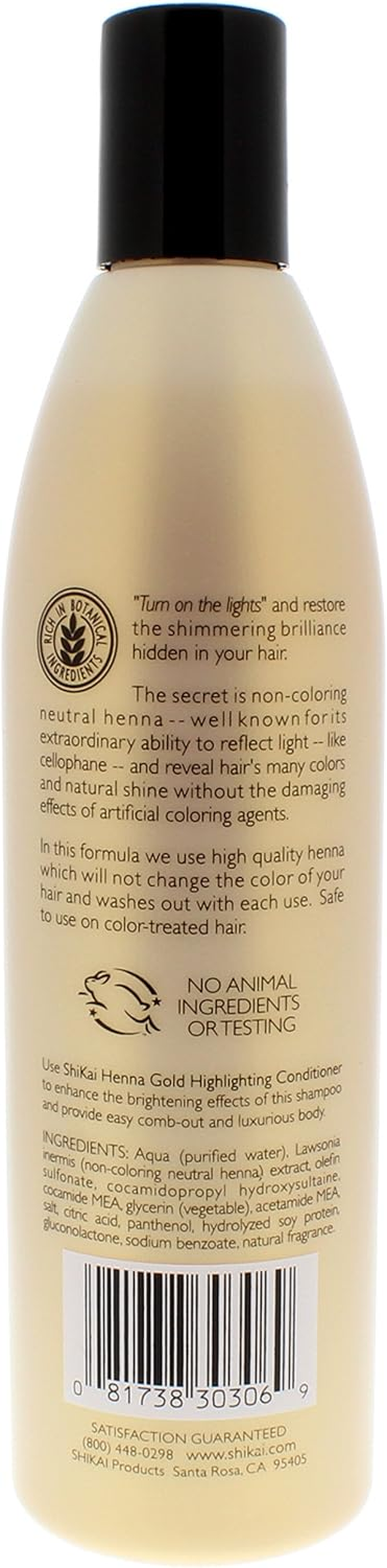 Shikai - Henna Gold Highlighting Shampoo, Brings Out Natural Highlights & Shine, Adds Luxurious Body, Plant-Based Formula with Non-Coloring Henna (Natural Fragrance, 12.6 Ounces, Pack of 3) image number 1
