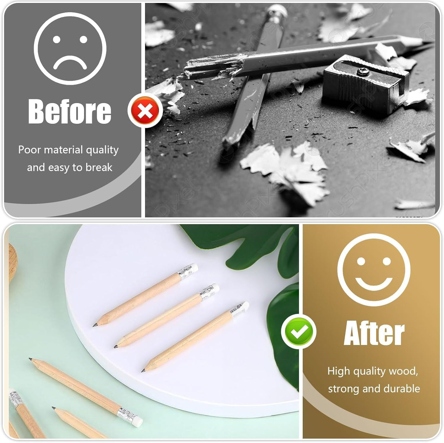 4 Inch Golf Pencils, 50 Pcs Short Wood Pencils, Presharpened Pencils for Preschoolers, Toddlers, Kindergarten, School, Office, Home