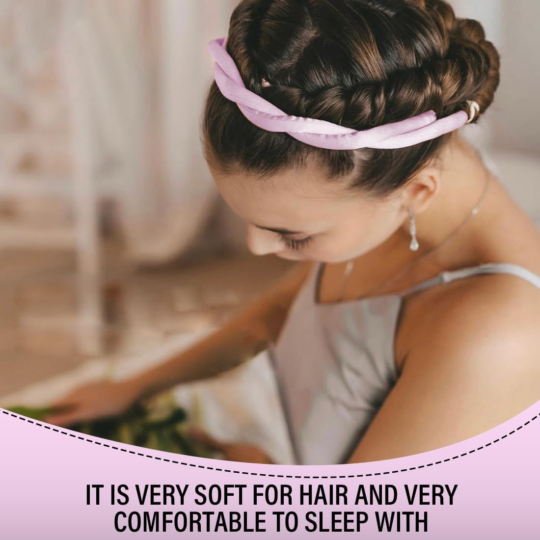 Heatless Small Curling Rods Headband, Non-Slip Heatless Curls, Curls without Heat, Hair Curler DIY Hair Curling Band Hairstyle Set for Long Medium Hair image number 2