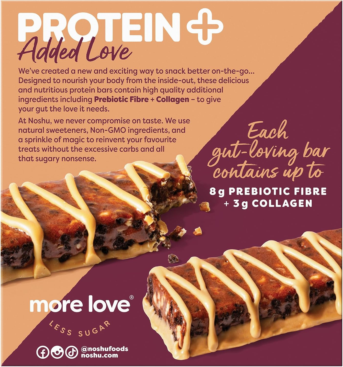 Noshu Protein+ Caramel Sticky Date Bars - 5 Pack (180G) image number 1