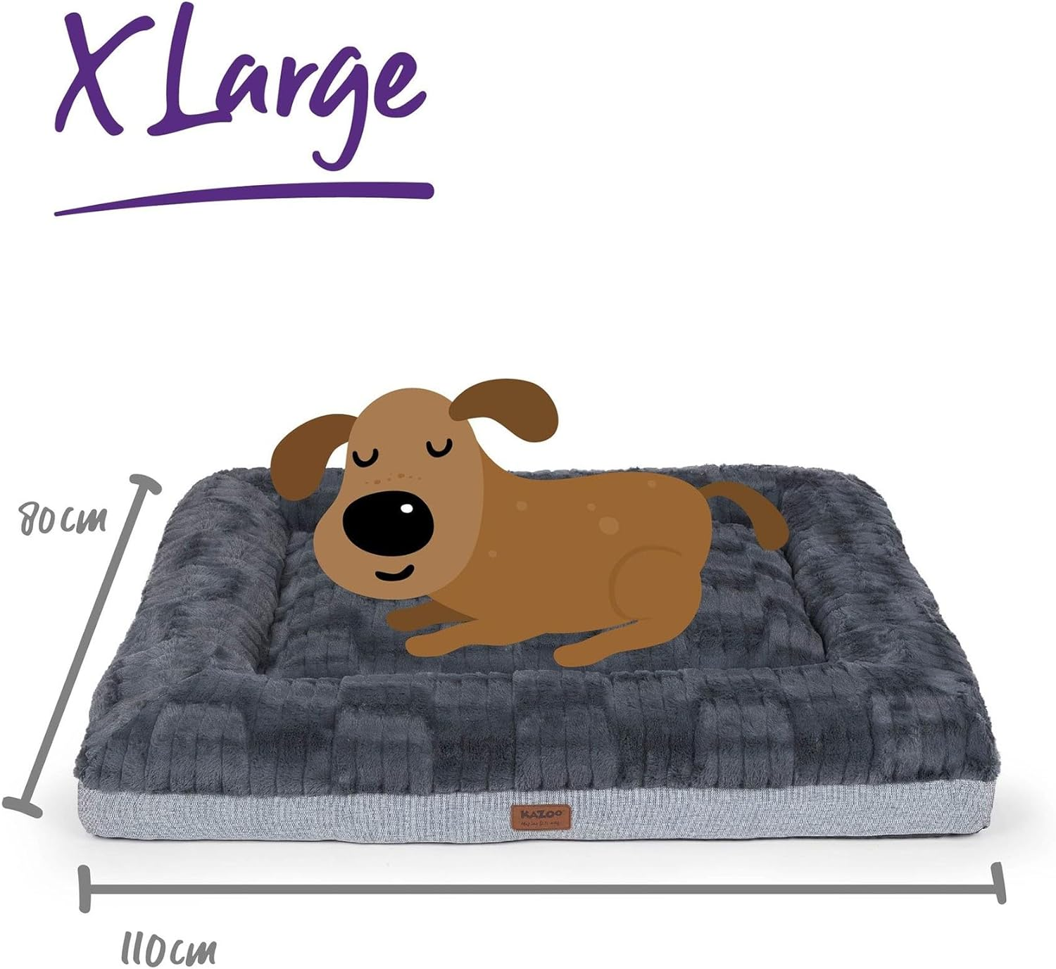 Kazoo Dark Cloud Comfort Dog Bed, Grey/Black, X-Large