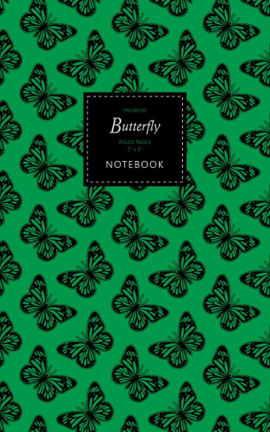 Butterfly Notebook - Ruled Pages - 5X8 - Premium: (Lime Green Edition) Fun Notebook 96 Ruled/Lined Pages (5X8 Inches / 12.7X20.3Cm / Junior Legal Pad / Nearly A5) image number 1