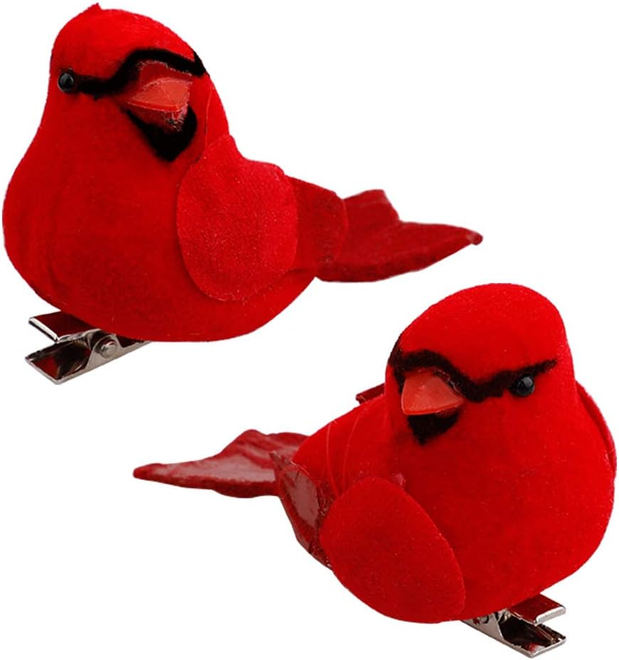 12 Pcs Christmas Cardinal Birds Ornament, Artificial Xmas Birds with Metal Clip for Tree Decorations, Arts and Crafts (#1) image number 6