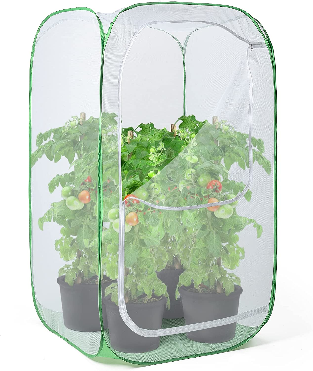 36" Outdoor Mesh Plant Enclosure, Plant Cover for Pests, Bird and Pest Protection Guard for Fruit, Vegetables, Flowers and Herbs Pop-Up Cage 24 X 24 X 36 Inches image number 3