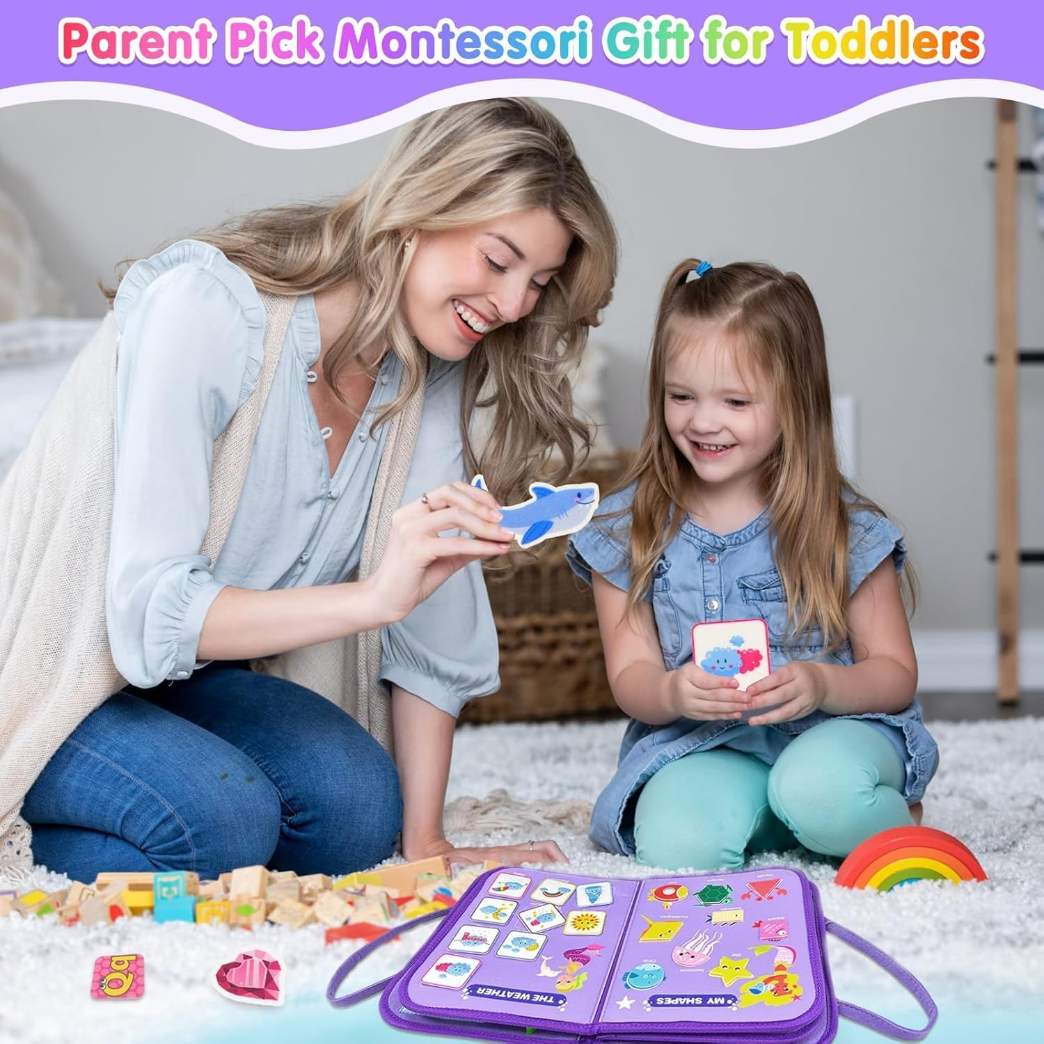 Busy Board Montessori Toys for 3 4 5 6 7 Year Old Toddlers,7 in 1 Busy Book for 3-10 Boys Girls,Educational Activity for Sensory Play,Travel Toys for Plane,Car,Birthday Gifts for Kids image number 1