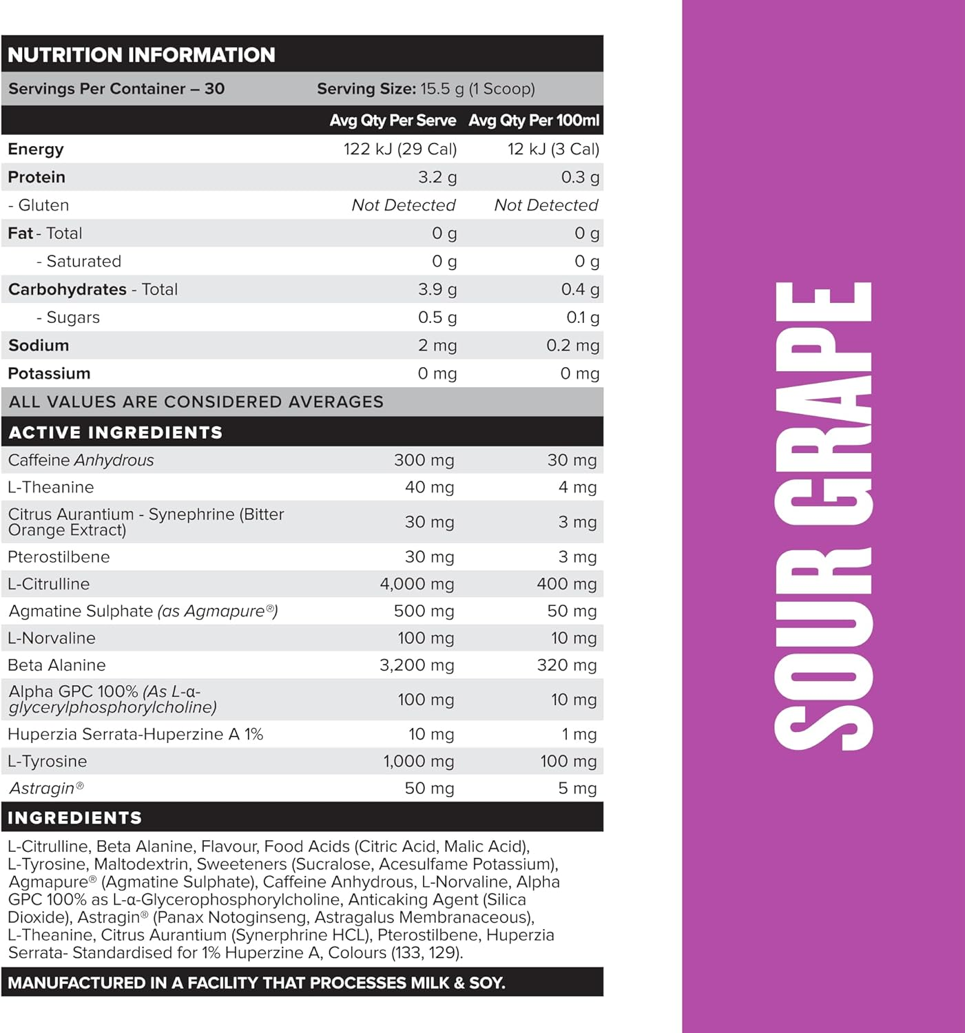Muscle Nation Legacy Sour Grape 465G image number 1