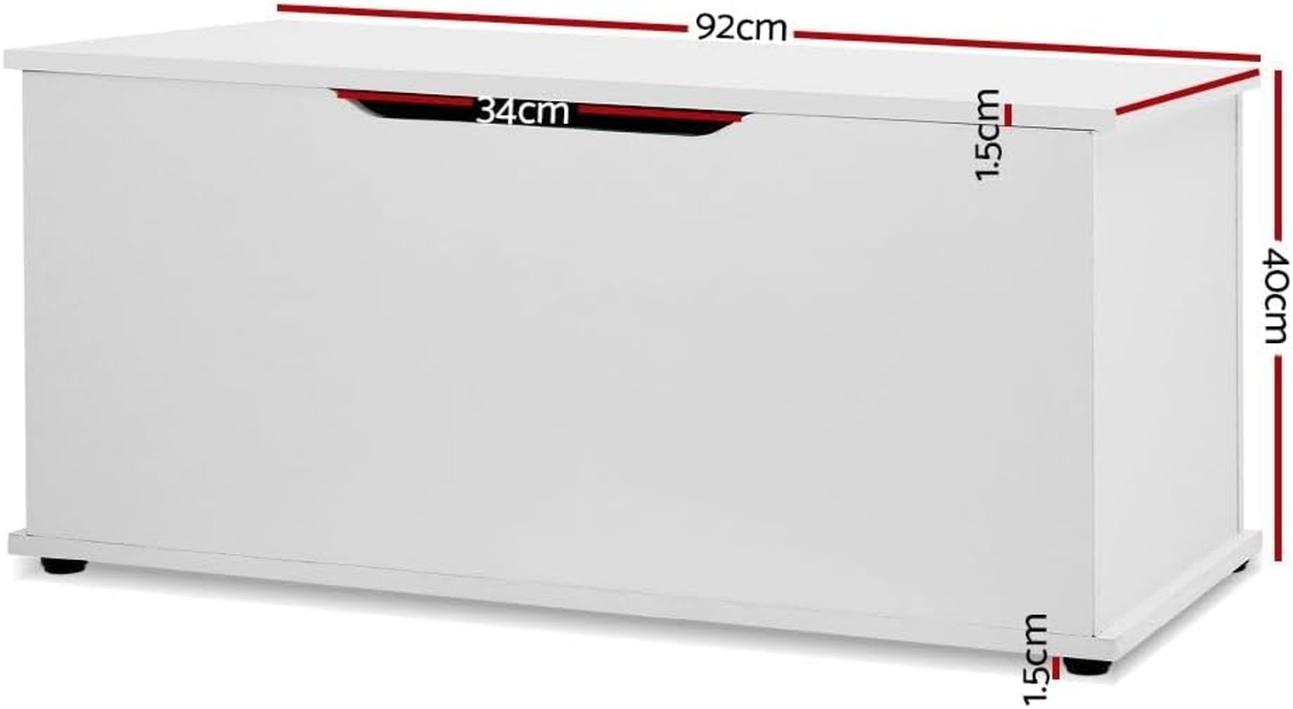 Keezi Kids Toy Box, Children Toys Storage Cabinet Chest Activity Centre Furniture Multifunctional Play Living Room Bedroom Decor, Particle Board Bench White