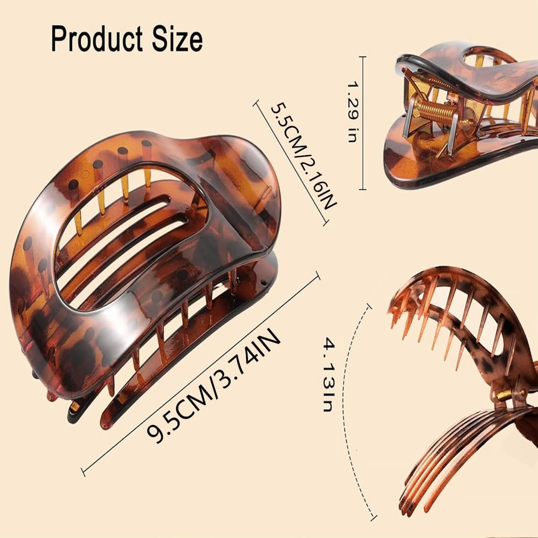 MUNZE Pack of 5 Hair Clips for Women, Flat Hair Clips, Women'S Thin Hair, Hair Clip, Curved Design, Flat Claw Clip for Thin Hair and Thick Hair, Lightweight, Non-Slip and Stylish. image number 5