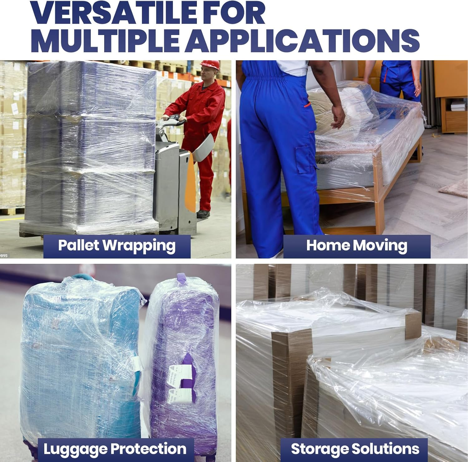 ADHES Mini Hand Stretch Wrap Film 5 Inch X 1000 Feet Industrial Strength 20Um Stretch Film 127Mm X 304M, Shrink Wrap Roll for Packing, Pallet, Furniture Wrapping Moving & Protection image number 1