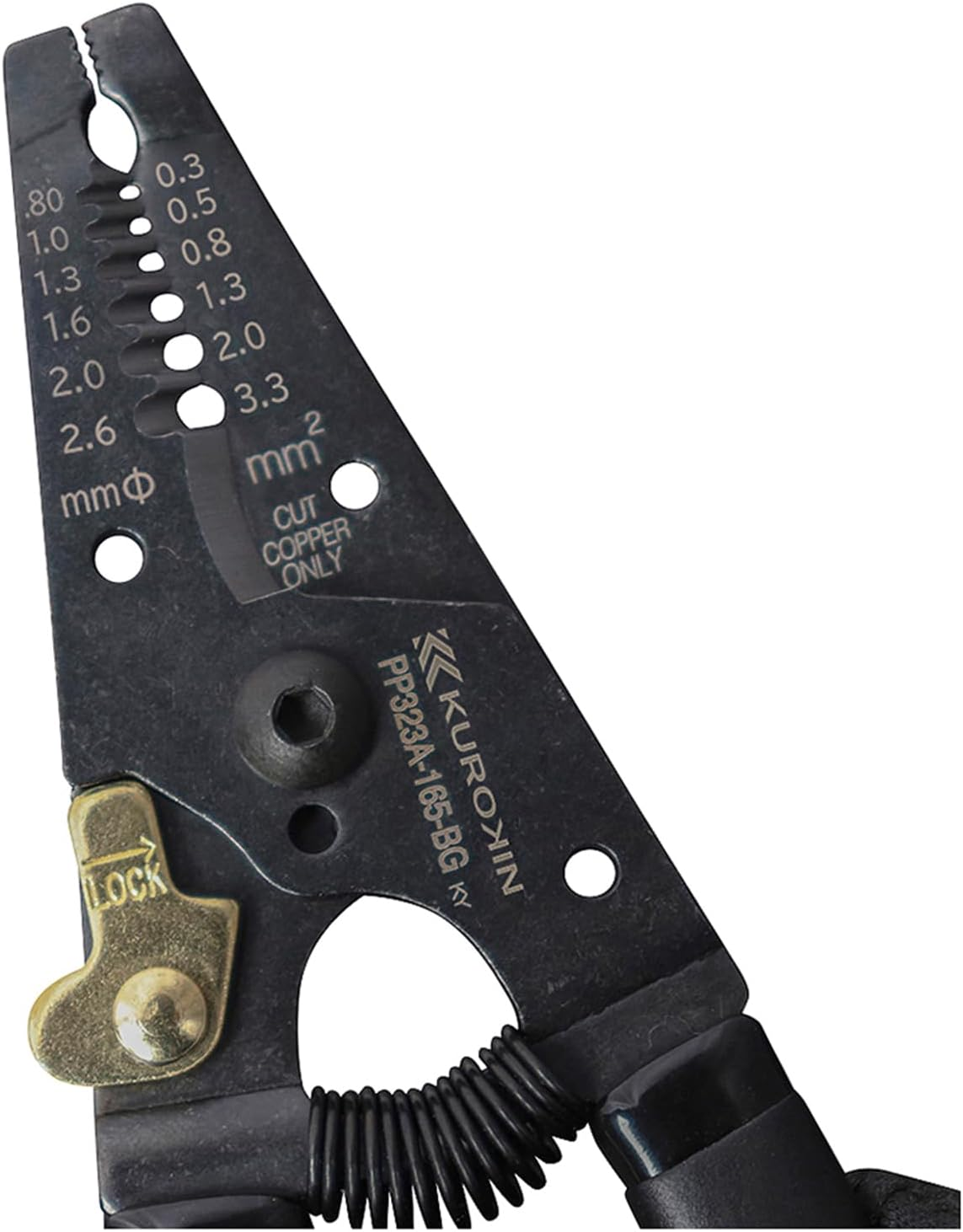 Fujiya PP323A-165-BG Wire Stripper a Type, 6.5 Inches (165 Mm), Black Gold, Spring Included image number 1