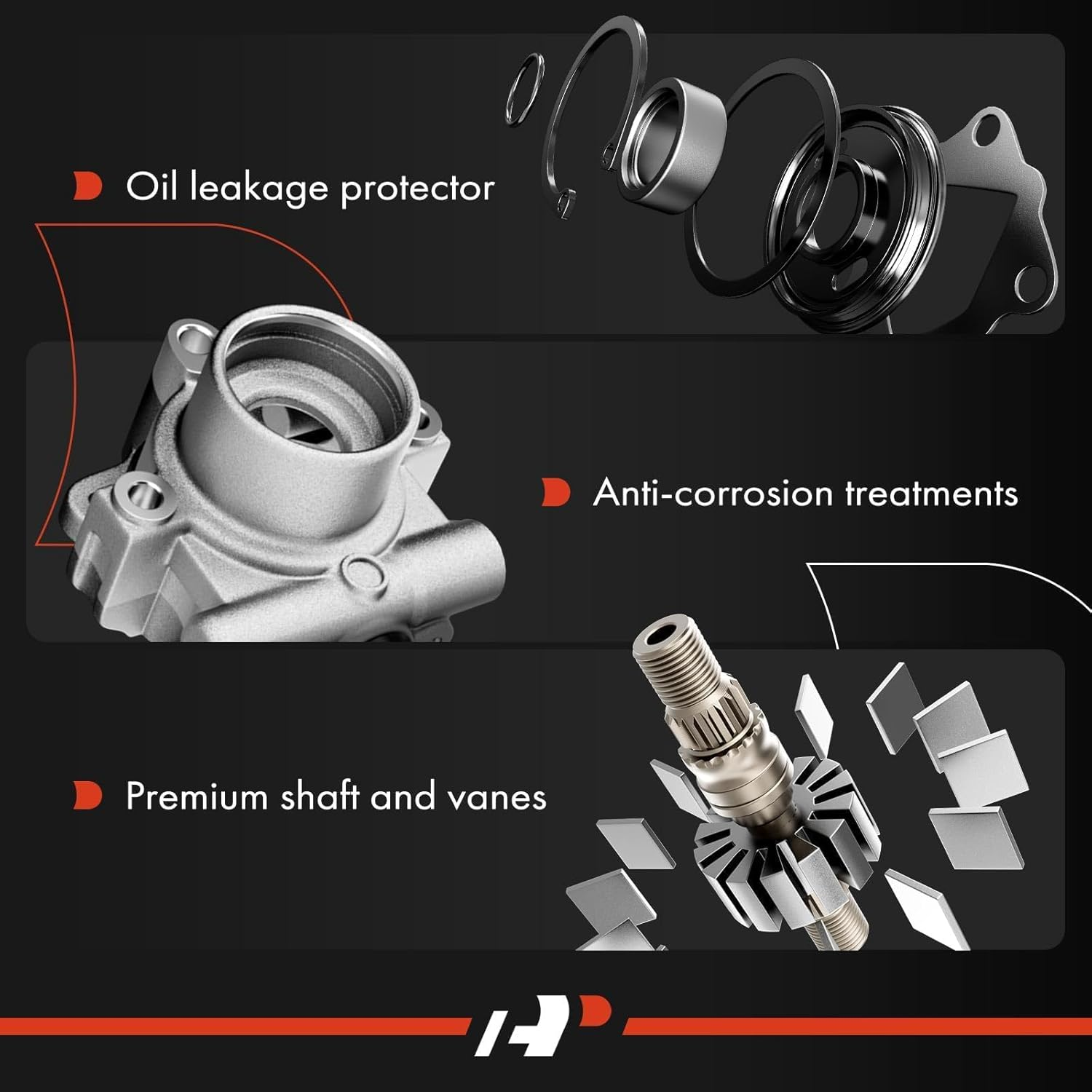 A-Premium Power Steering Pump, with Pulley, Compatible with Jeep Wrangler 2012-2017, Wrangler JK 2018, 3.6L Gas, Replace # 5154400AC, N9901310