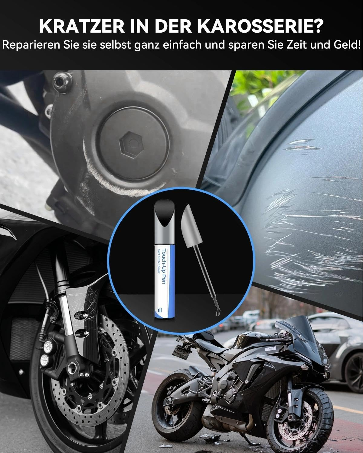 0903 BLACK METALLIC X RAVEN MOTORCYCLE MOTORCYCLE TOUCH up PAINT for YAMAHA image number 4