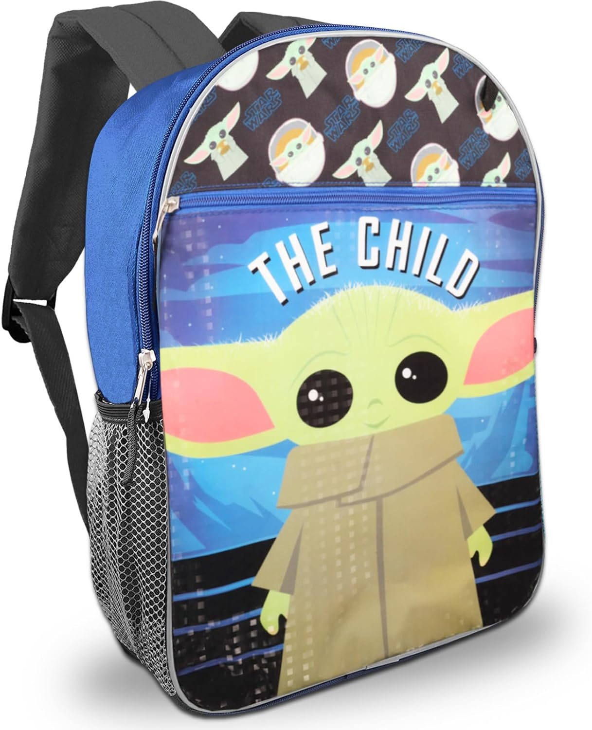 Baby Yoda Backpack with Lunch Box for Kids Set - Bundle with 16" Star Wars School Bag, Lunch Bag, Water Bottle, More | Baby Yoda Backpack for Boys, Girls image number 6
