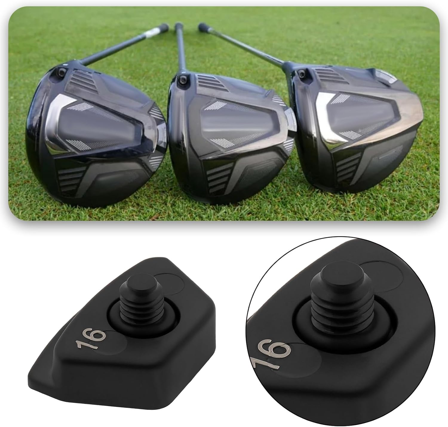 Create Idea 1Pc Golf Weight Golf Head Weight Hybrid Club Head Weight Driver Weight Compatible with PING G430 G430 MAX G430 LST G430 SFT Black 16G image number 1