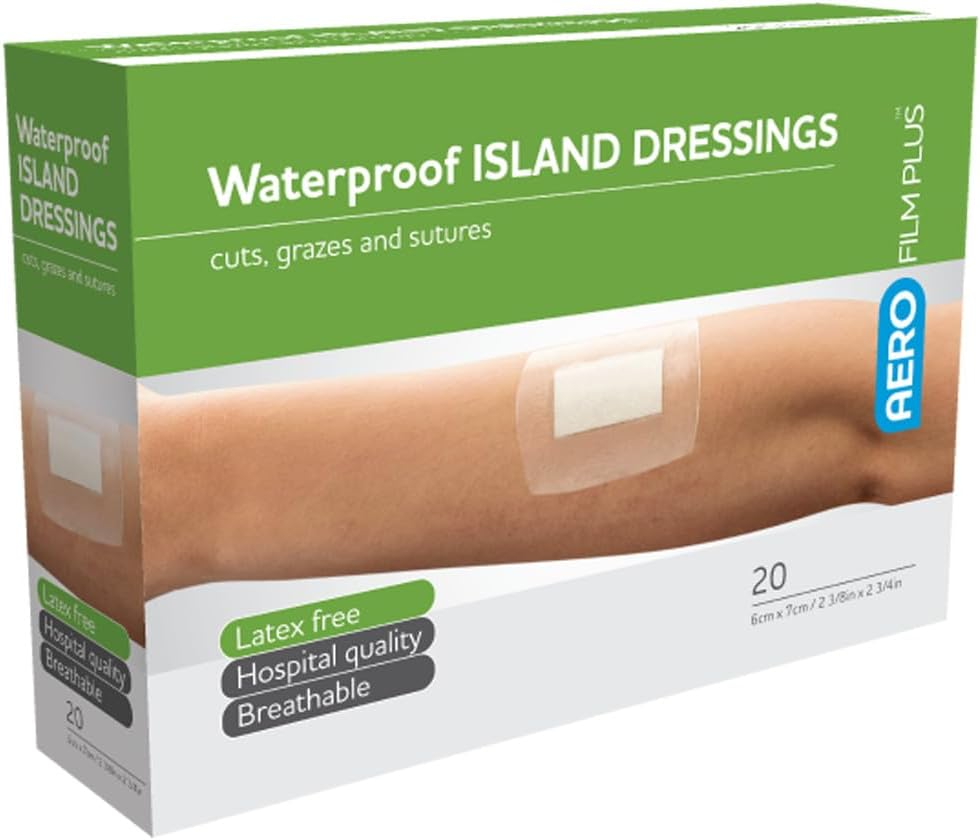 AEROFILM plus Waterproof Island Dressing, Transparent Film with Absorbent Pad, Hypoallergenic Strong Hold, Breathable, Sterile Single Use, 6 Cm X 7 Cm, Box of 20 image number 2