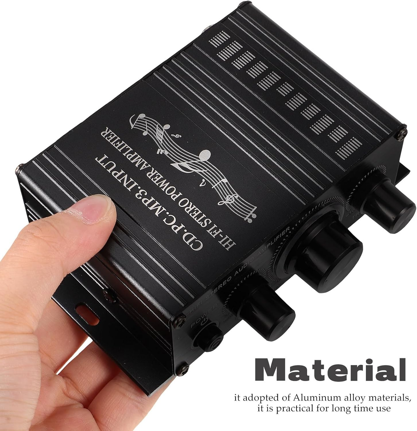 Toddmomy Mini Amplifier Car and Home Audio Stereo Amp with Dc Cable, Compact Black Power Amplifier for Portable Speaker Systems and Mp3 Players image number 6