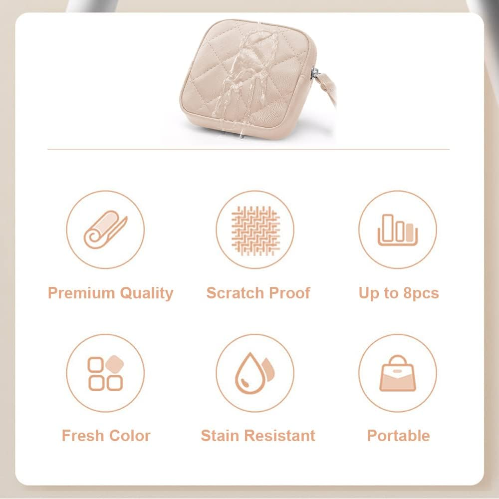 AHAVICS Sanitary Napkin Storage Bag, Menstrual Cup Pouch Portable Sanitary Napkin Pads Storage Bags Feminine Menstruation First Period Pouch for Teen Girls Women Ladies image number 4