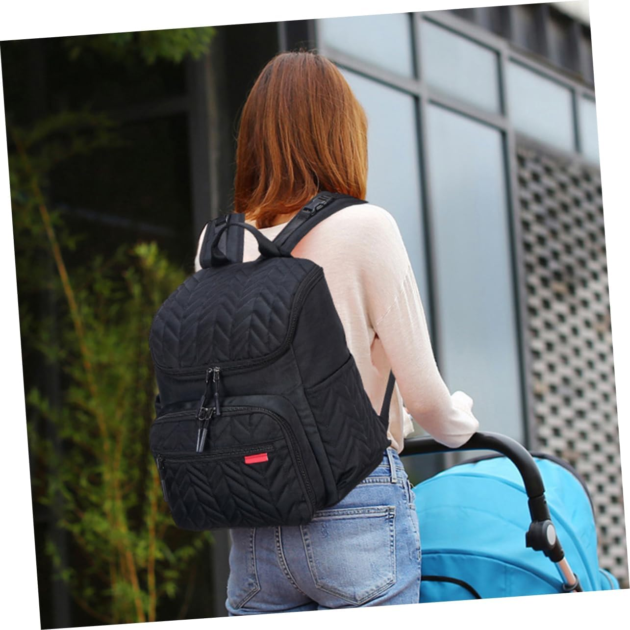 Large Capacity Diaper Bag Backpack for Mums Wet-Dry Separation, Multi-Functional Outdoor Baby Organizer Shoulder Bag for Travel and Daily Use in Classic Black image number 1