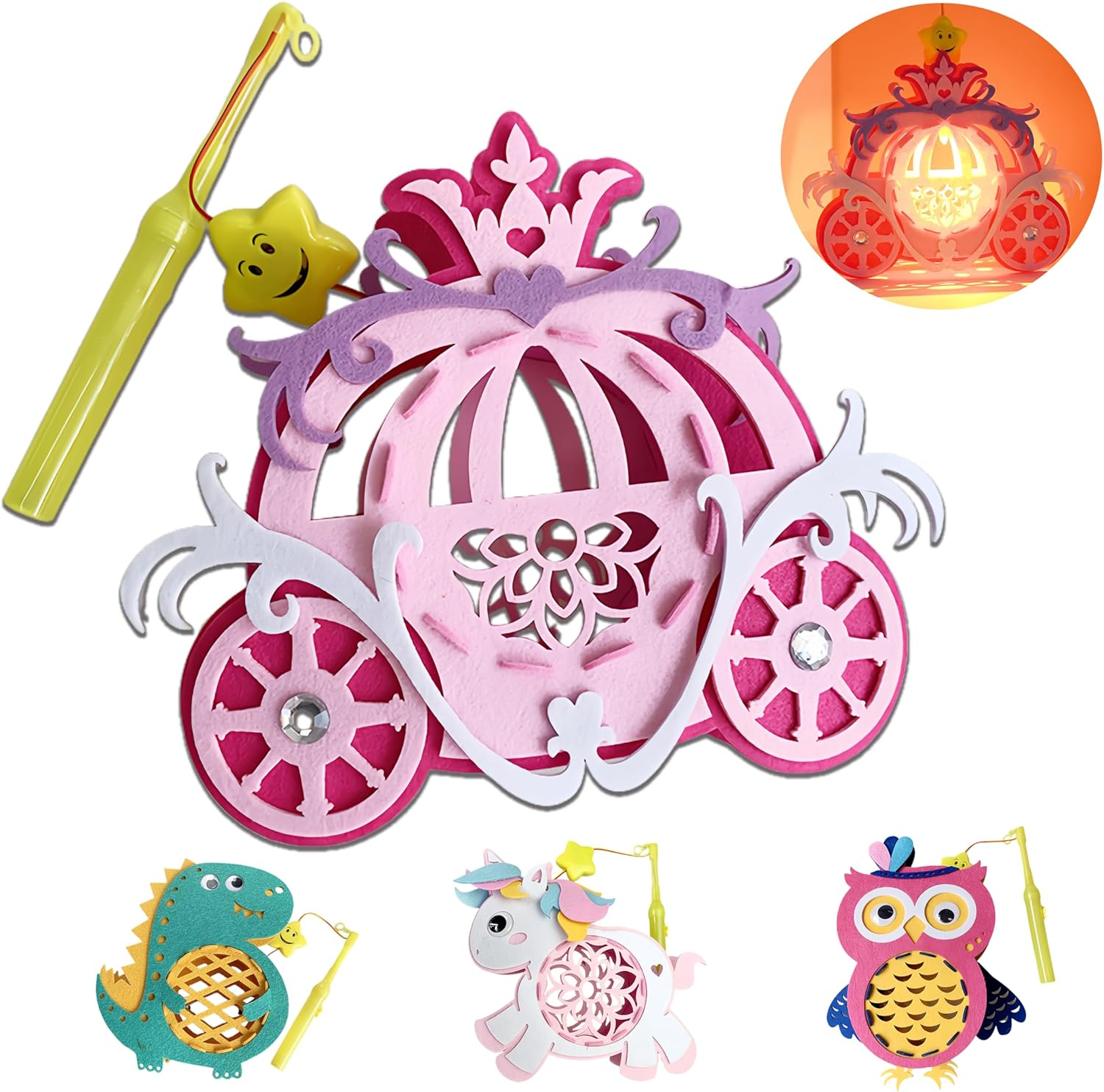 Inqzen Handmade St. Martin Lantern from Craft Set - Creative DIY Cartoon Lantern for Crafts for Martin'S Parades, Nursery, School and Autumn Festivals (Boat) image number 1