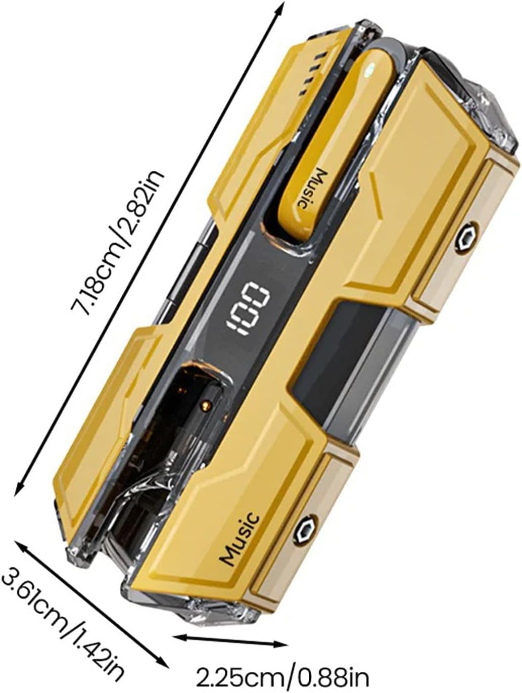 Suerteyay Semi-In-Ear Wireless Headset,2025 New Semi-In-Ear Bone Conduction Earbuds Wireless Bluetooth,Ipx7 Waterproof, Magnetic Snap-Together Design,Mecha Appearance for Games and Daily Life (A) image number 5