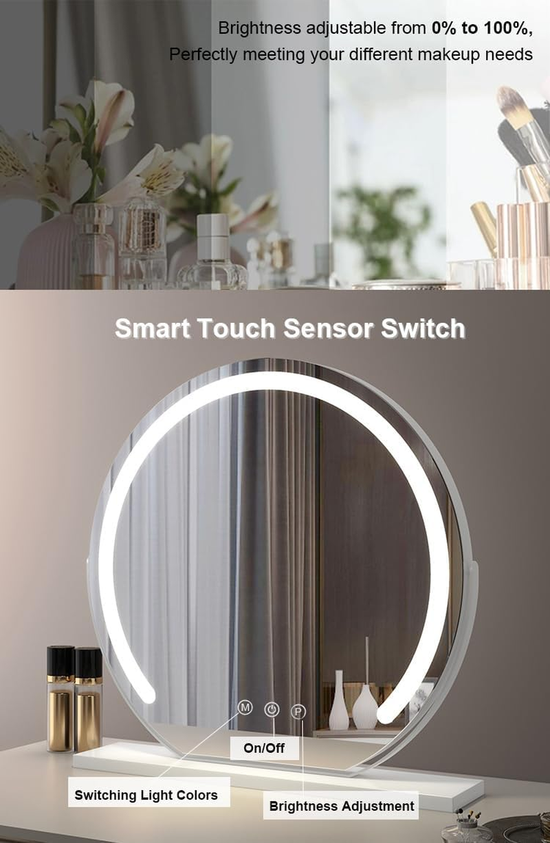 Hollywood Make up Mirror with Led Lights Lighted up Table Vanity Mirror Bedroom Dresser Big Standing Mirror (40Cm,Silver) image number 6