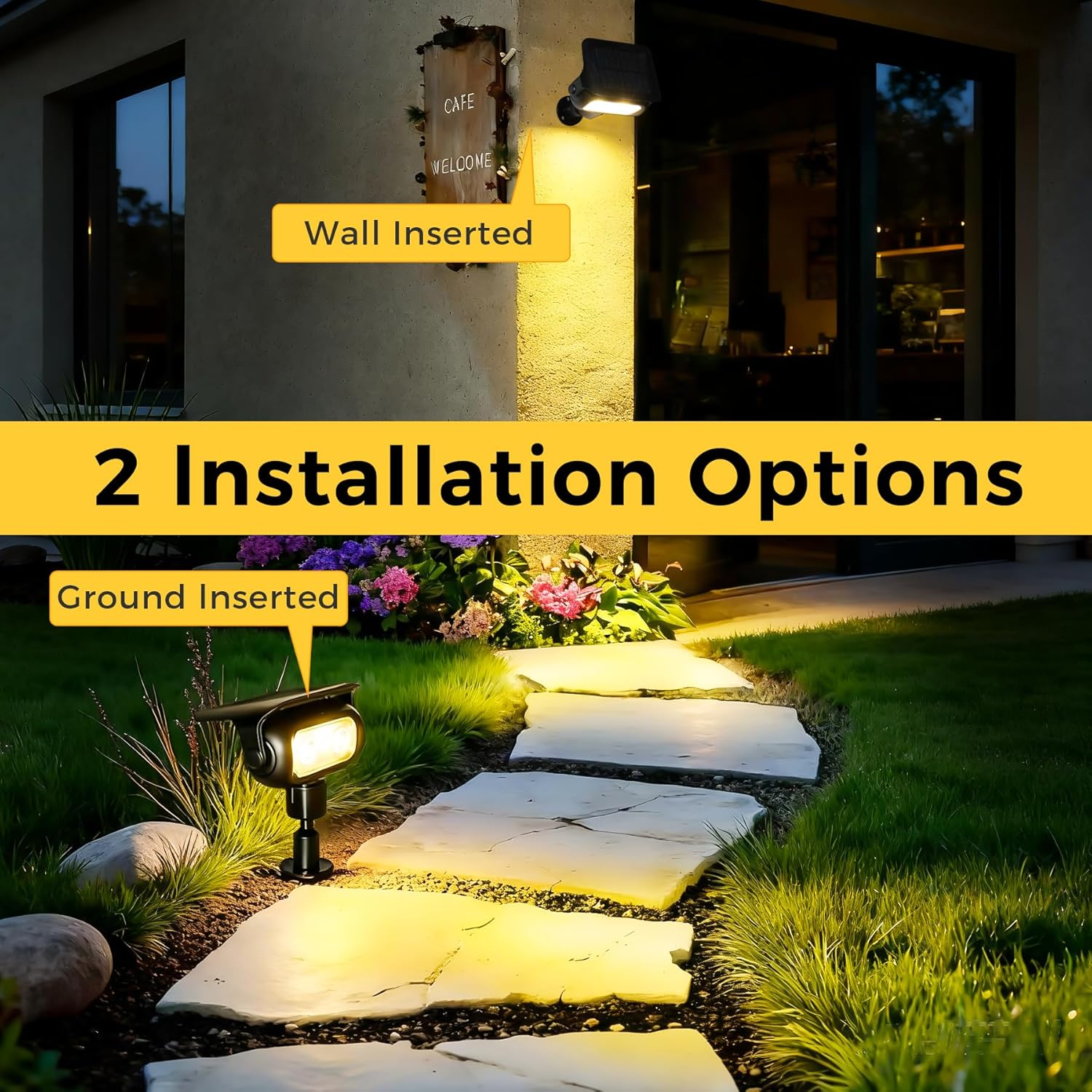 LED Solar Garden Spotlights 6 Pack, 3000K Warm White Solar Lights with Ground Stakes, Dusk-To-Dawn Sensor, IP65 Waterproof Outdoor Lights for Garden, Lawn and Pathway image number 5