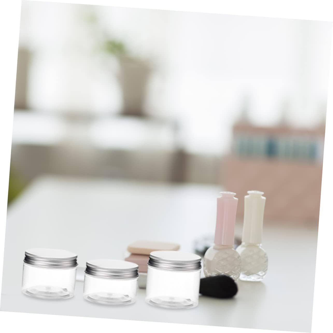 WRITWAA 3Pcs Plastic Screw Lotion Jars round Creams Containers for Cosmetic Storage and Hand Use image number 1