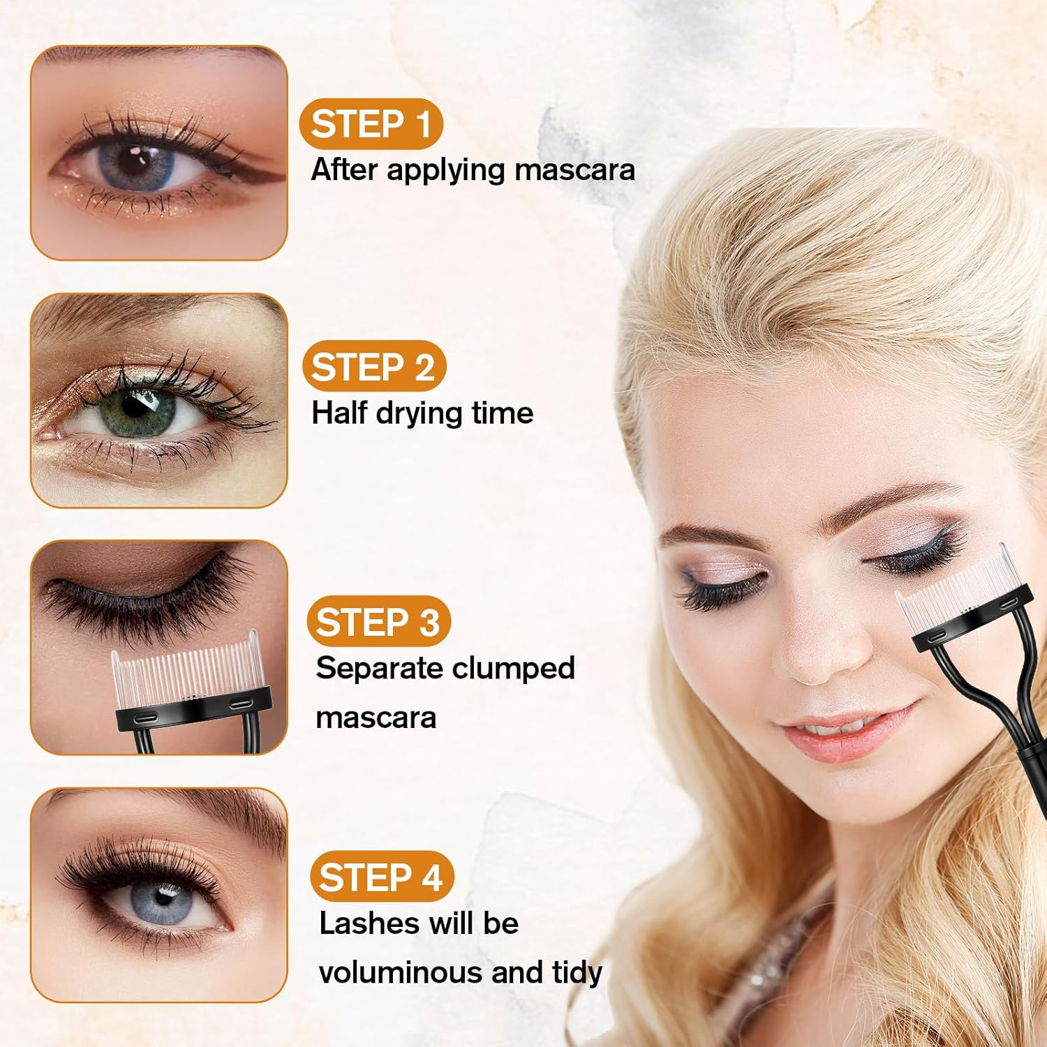 3PCS Eyelash Comb Lash Separator Lash Spoolie Mascara Applicator Definer Lashs Comb Eye Makeup Brushes for Combing Separating Lashes image number 1