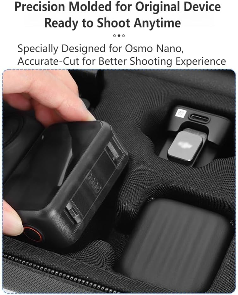 Cochanvie Waterproof PU Leather Case for DJI Osmo Nano - Portable Storage for MIC Mini Transmitter, 70Cm Invisible Selfie Stick & More Accessories image number 5